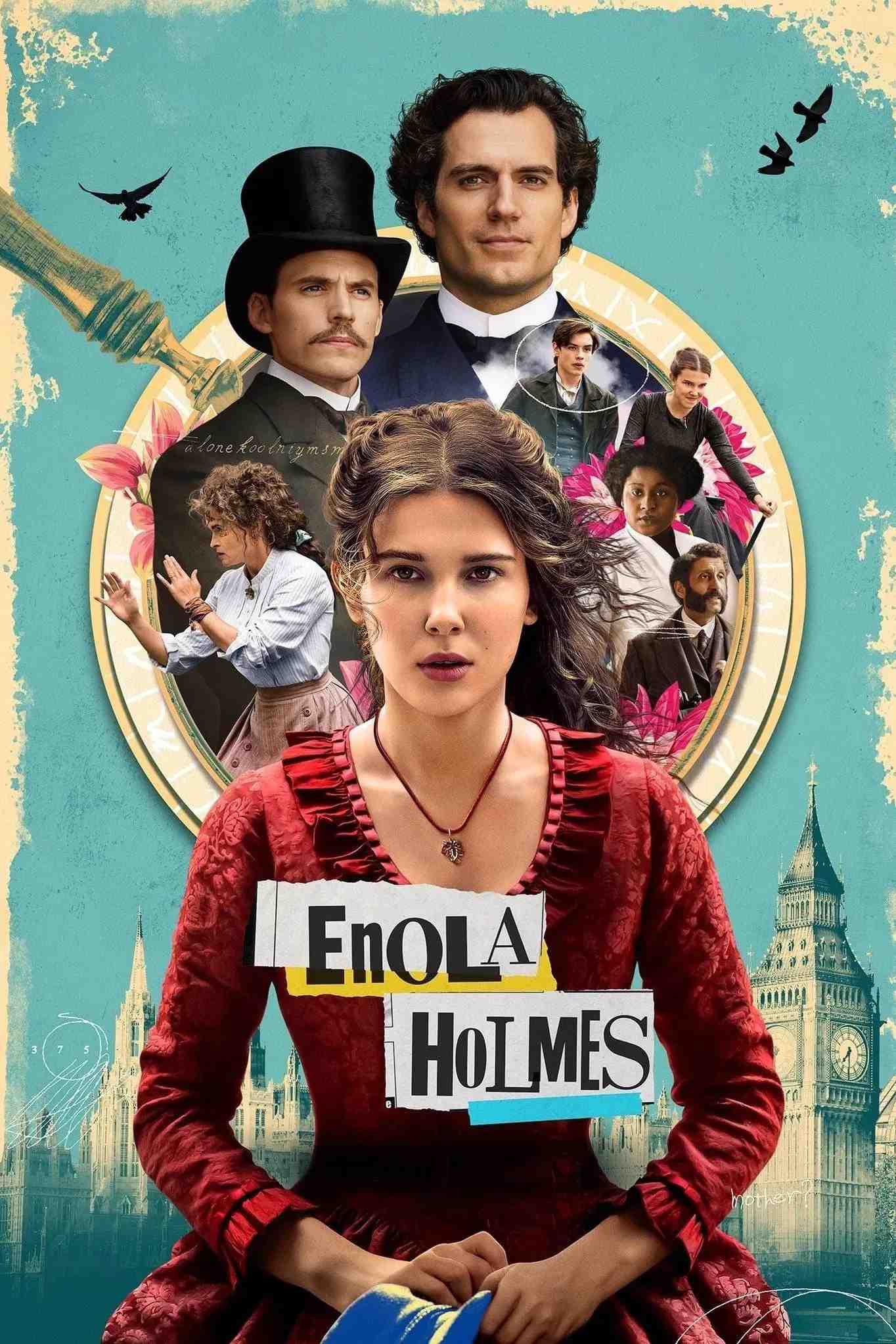 Poster chính thức của phim Phim Phiêu Lưu, Phim Bí Ẩn "Nữ Thần Thám Enola Holmes" (Enola Holmes - 2020), với sự tham gia của diễn viên Millie Bobby Brown và Henry Cavill.