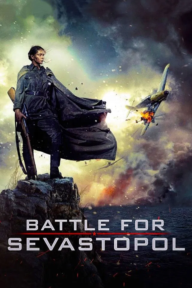 Poster chính thức của phim Phim Chiến Tranh, Phim Tâm Lý "Nữ Thiện Xạ Bắn Tỉa Xinh Đẹp" (Battle for Sevastopol - 2015), với sự tham gia của diễn viên Yulia Peresild và Evgeny Tsyganov.