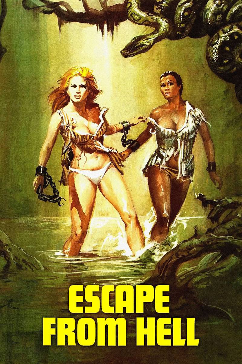 Poster chính thức của phim Phim Phiêu Lưu, Phim Hình Sự "Nữ Tù Đào Tẩu" (Escape from Hell - 1980), với sự tham gia của diễn viên Anthony Steffen và Ajita Wilson.