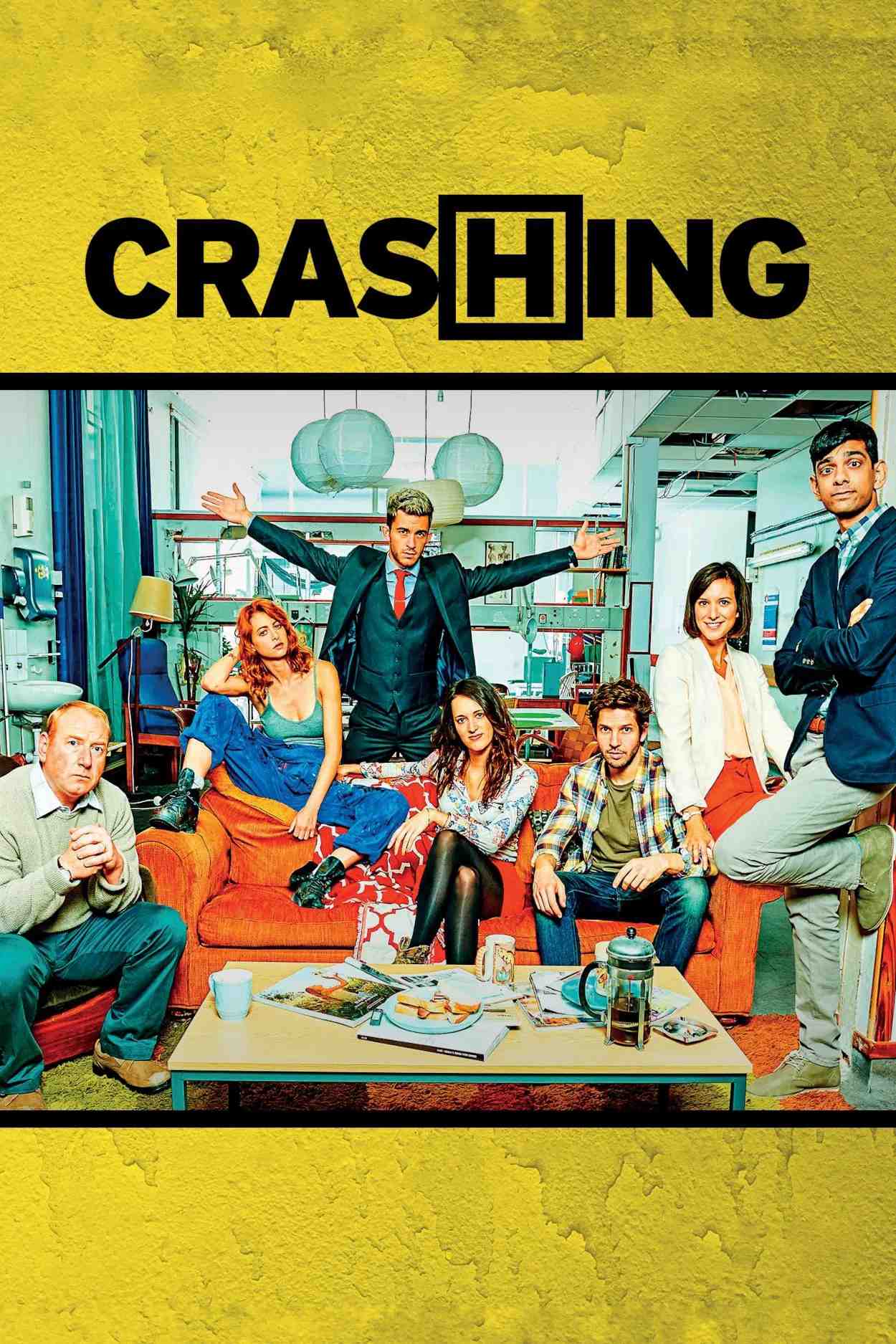 Poster chính thức của phim Phim Hài, Phim Tâm Lý "Ở Chung" (Crashing - 2016), với sự tham gia của diễn viên Damien Molony và Phoebe Waller-Bridge.