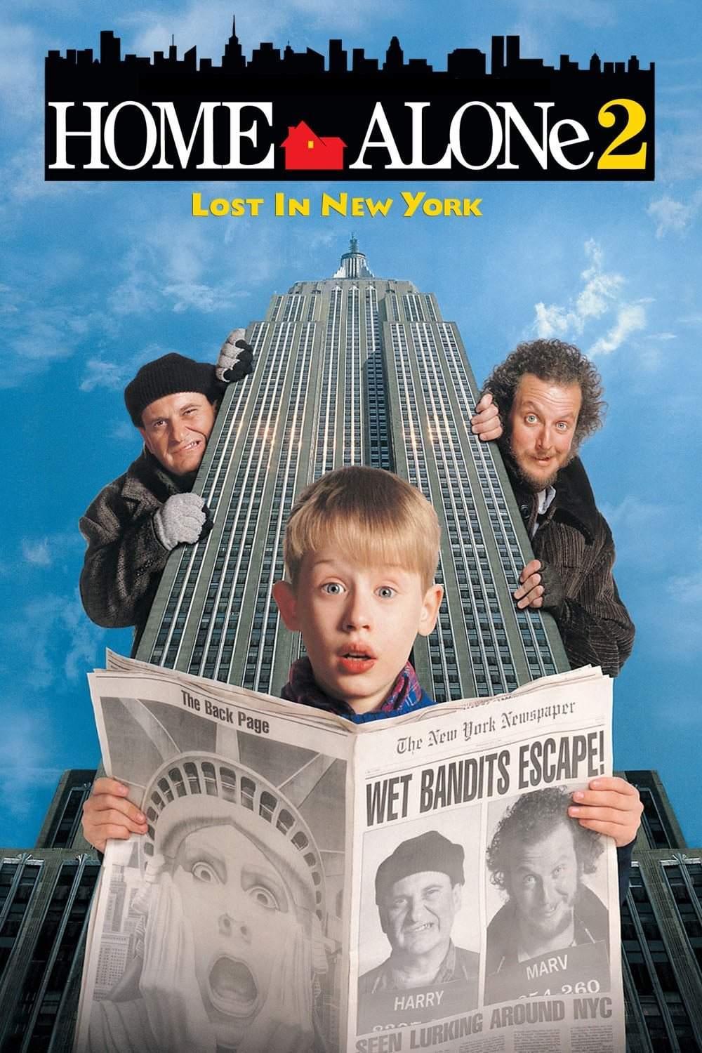 Poster chính thức của phim Phim Hài, Phim Gia Đình "Ở Nhà Một Mình 2: Lạc Ở New York" (Home Alone 2: Lost in New York - 1992), với sự tham gia của diễn viên Macaulay Culkin và Joe Pesci.