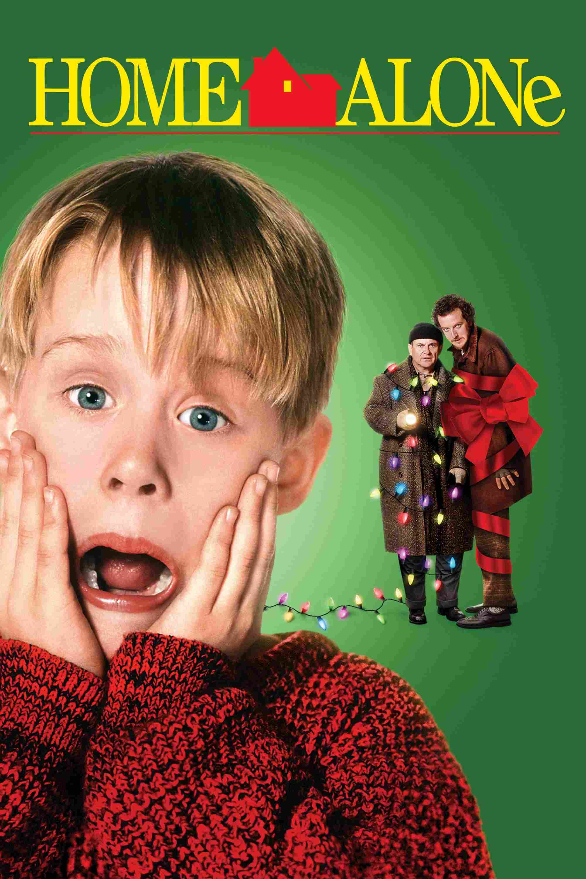 Poster chính thức của phim Phim Hài, Phim Gia Đình "Ở Nhà Một Mình" (Home Alone - 1990), với sự tham gia của diễn viên Macaulay Culkin và Joe Pesci.