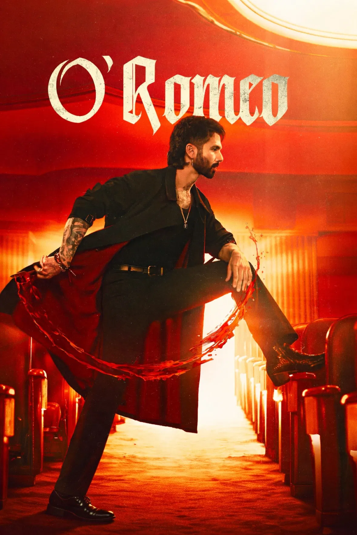 Poster chính thức của phim Phim Tình Cảm, Phim Hành Động "O' Romeo" (O' Romeo - 2026), với sự tham gia của diễn viên Shahid Kapoor và Triptii Dimri.