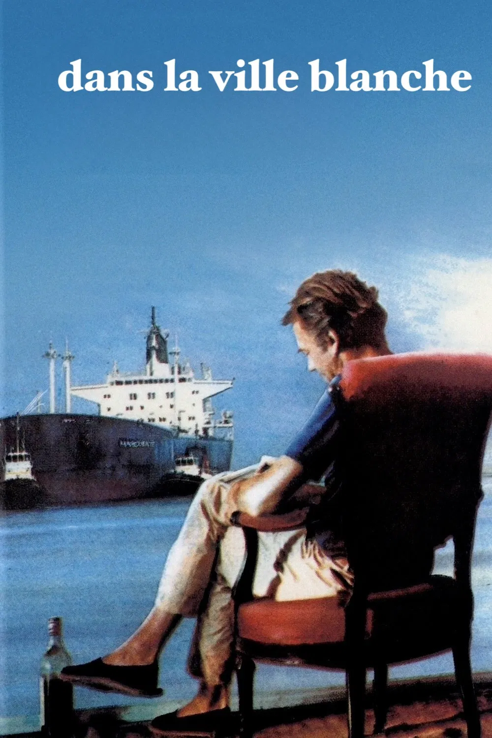 Poster chính thức của phim Phim Tâm Lý, Phim Tình Cảm "Ở thành phố trắng" (In the White City - 1983), với sự tham gia của diễn viên Bruno Ganz và Teresa Madruga.