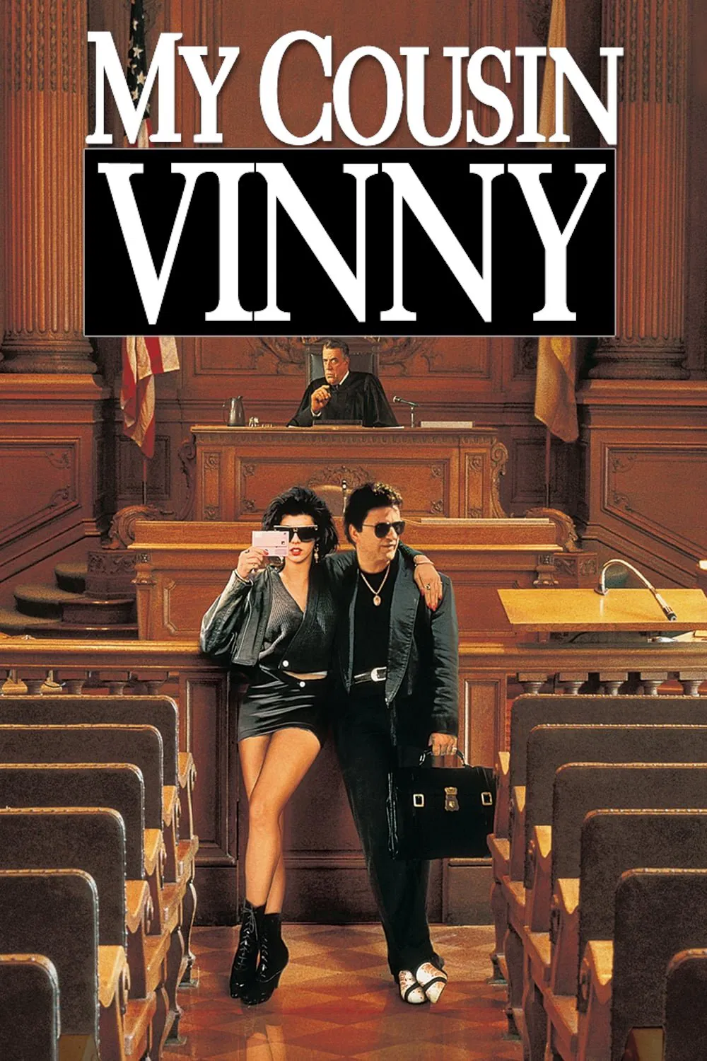 Poster chính thức của phim Phim Hài, Phim Tâm Lý "Oan Ức" (My Cousin Vinny - 1992), với sự tham gia của diễn viên Joe Pesci và Marisa Tomei.