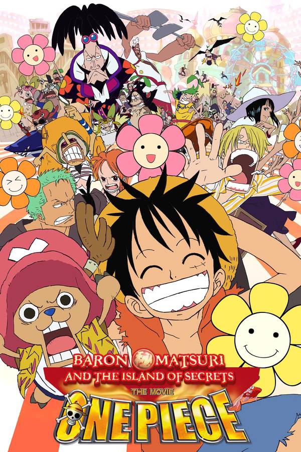 Poster chính thức của phim Phim Hành Động, Phim Hoạt Hình "One piece: Omatsuri danshaku to himitsu no shima" (One Piece: Baron Omatsuri and the Secret Island - 2005), với sự tham gia của diễn viên Mayumi Tanaka và Kazuya Nakai.