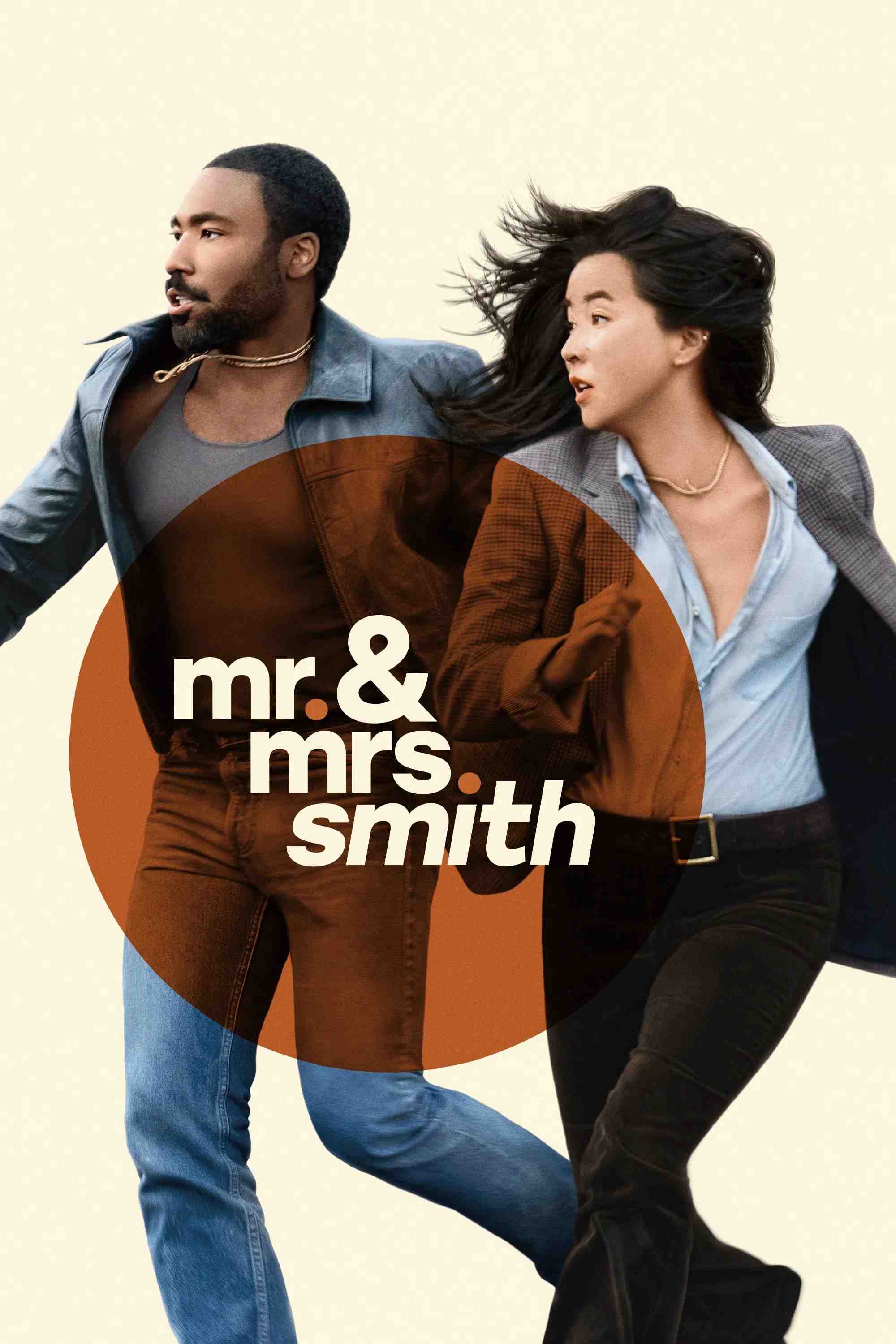 Poster chính thức của phim Phim Hành Động & Phiêu Lưu, Phim Hài "Ông Bà Smith" (Mr. & Mrs. Smith - 2024), với sự tham gia của diễn viên Donald Glover và Maya Erskine.