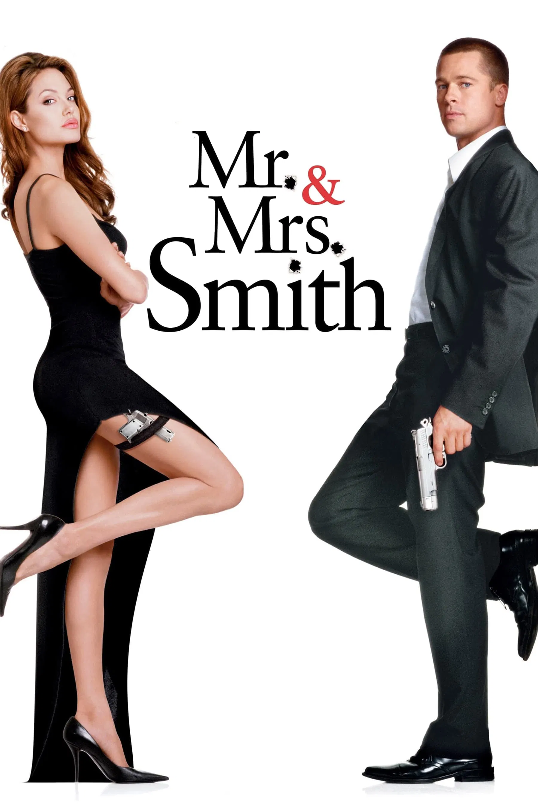 Poster chính thức của phim Phim Hành Động, Phim Hài "Ông Bà Smith" (Mr. & Mrs. Smith - 2005), với sự tham gia của diễn viên Brad Pitt và Angelina Jolie.
