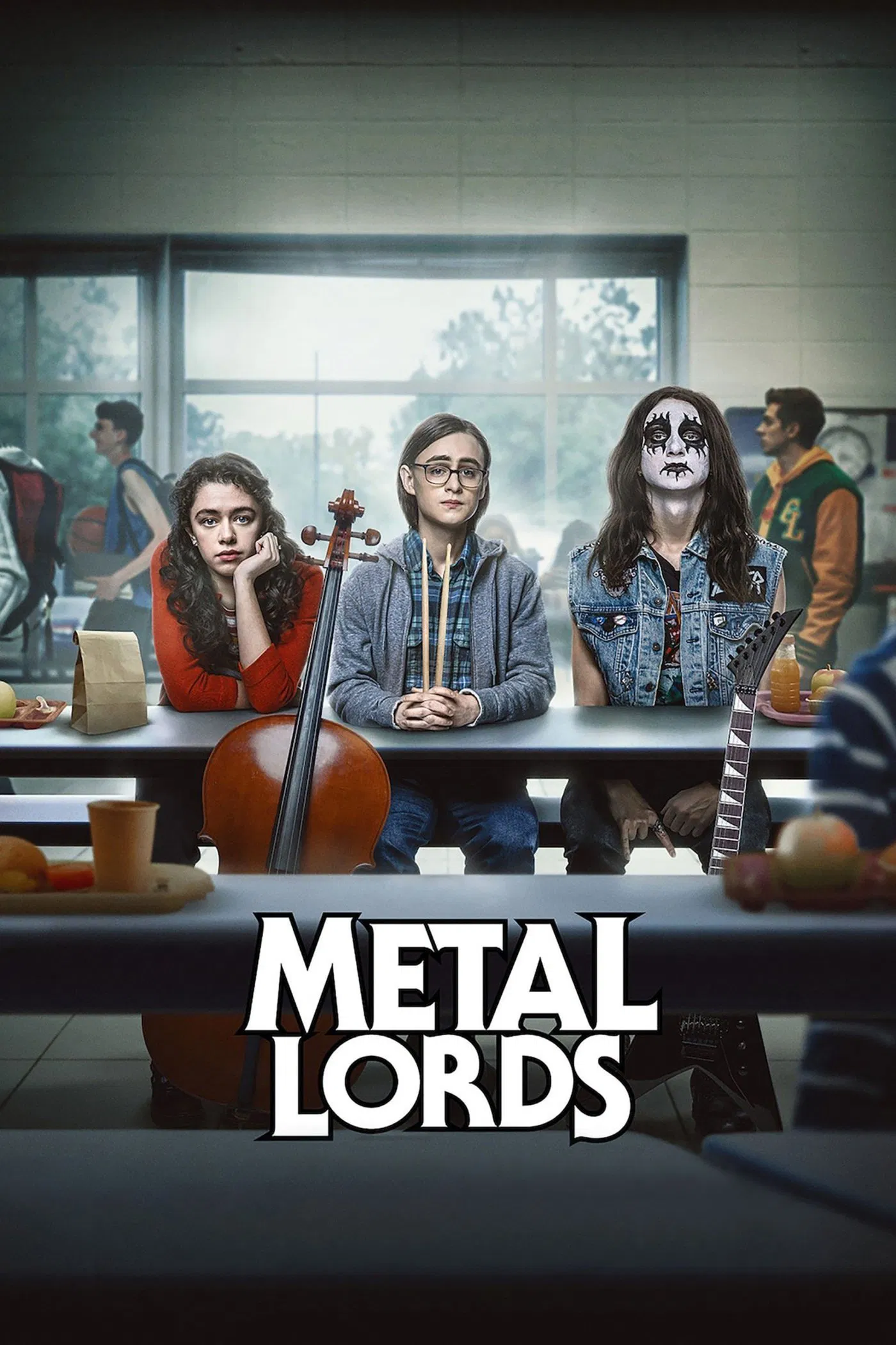Poster chính thức của phim Phim Hài, Phim Tâm Lý "Ông Hoàng Metal" (Metal Lords - 2022), với sự tham gia của diễn viên Jaeden Martell và Adrian Greensmith.