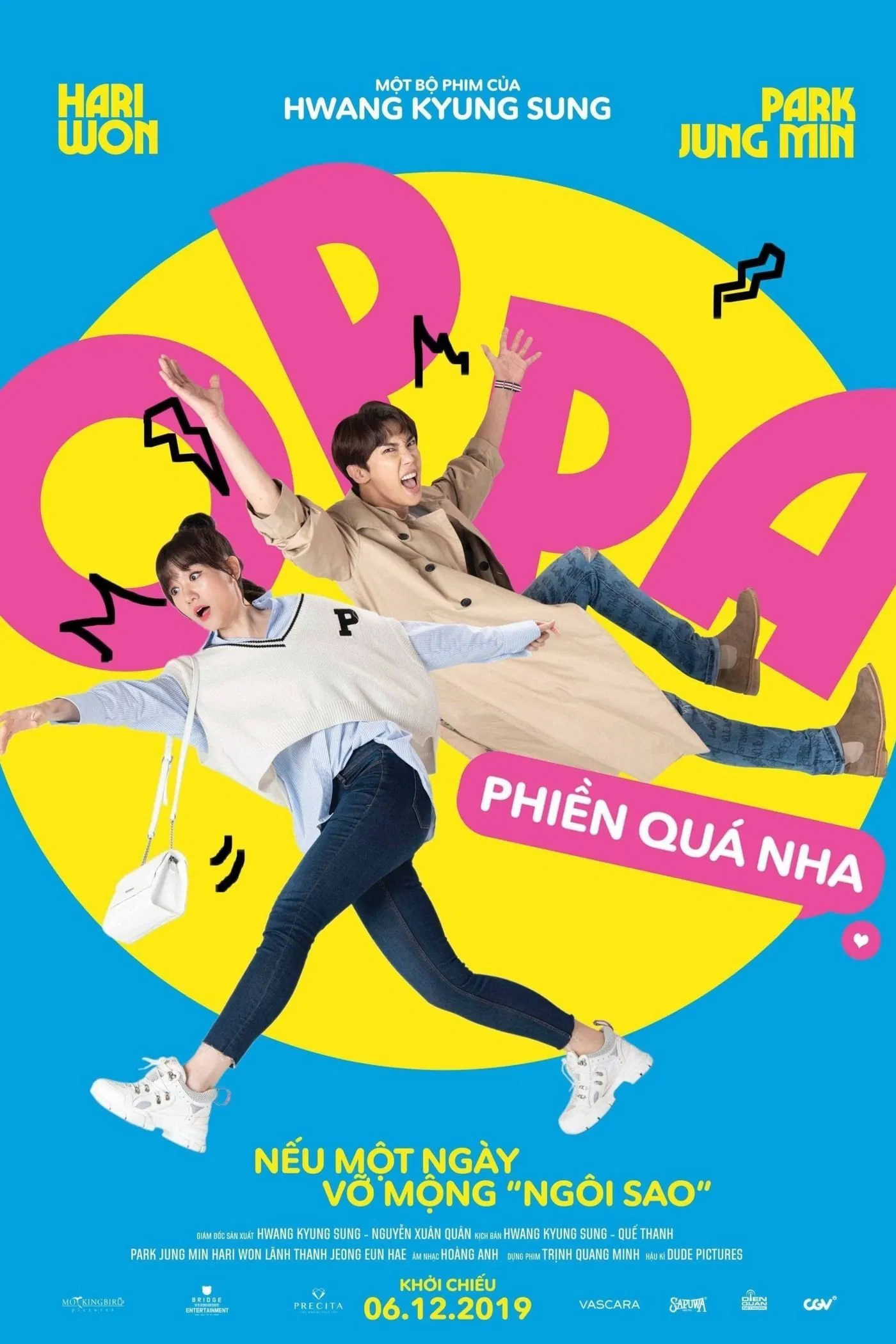 Poster chính thức của phim "Oppa, Phiền Quá Nha!" (You And I - 2019), với sự tham gia của diễn viên Hari Won và Hồng Vân.