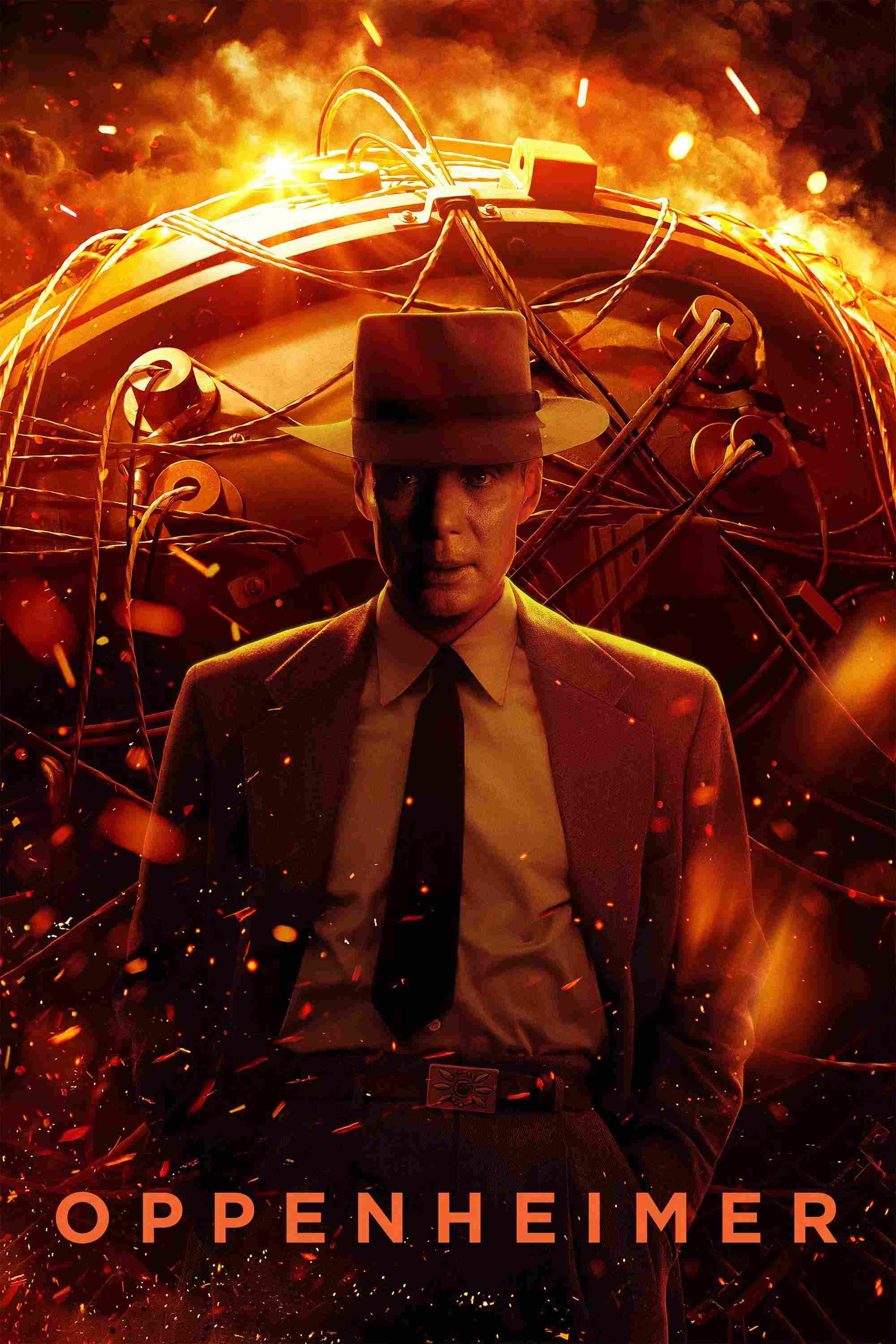 Poster chính thức của phim Phim Tâm Lý, Phim Lịch Sử "Oppenheimer" (Oppenheimer - 2023), với sự tham gia của diễn viên Cillian Murphy và Emily Blunt.