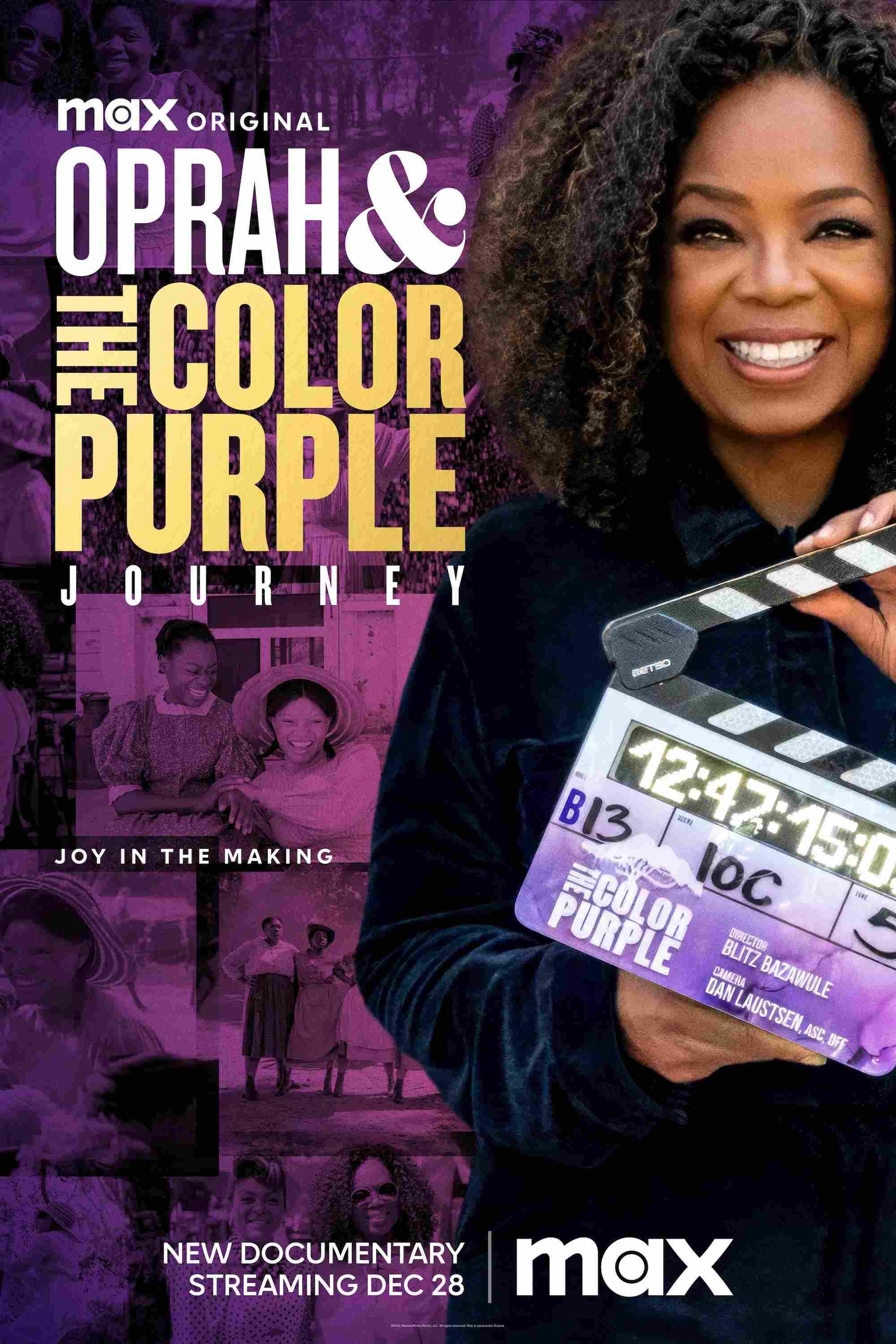 Poster chính thức của phim Phim Tài Liệu "Oprah Và Hành Trình Cùng Phim Màu Tím" (Oprah & The Color Purple Journey - 2023), với sự tham gia của diễn viên Oprah Winfrey và Alice Walker.