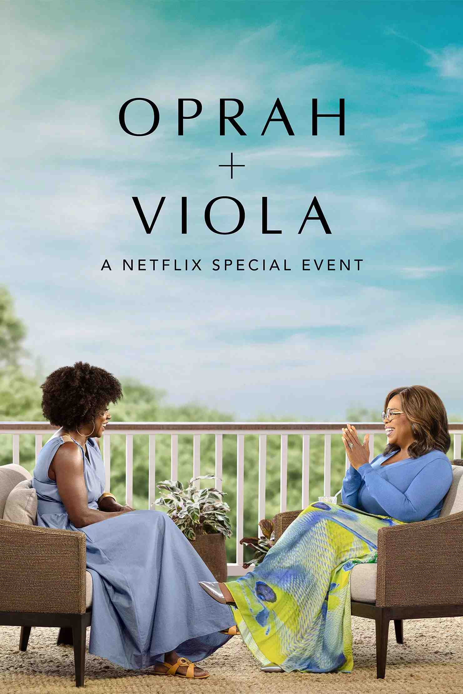 Poster chính thức của phim Phim Tài Liệu, Phim Truyền Hình "Oprah + Viola: Sự Kiện Đặc Biệt Của Netflix" (Oprah + Viola: A Netflix Special Event - 2022), với sự tham gia của diễn viên Viola Davis và Oprah Winfrey.