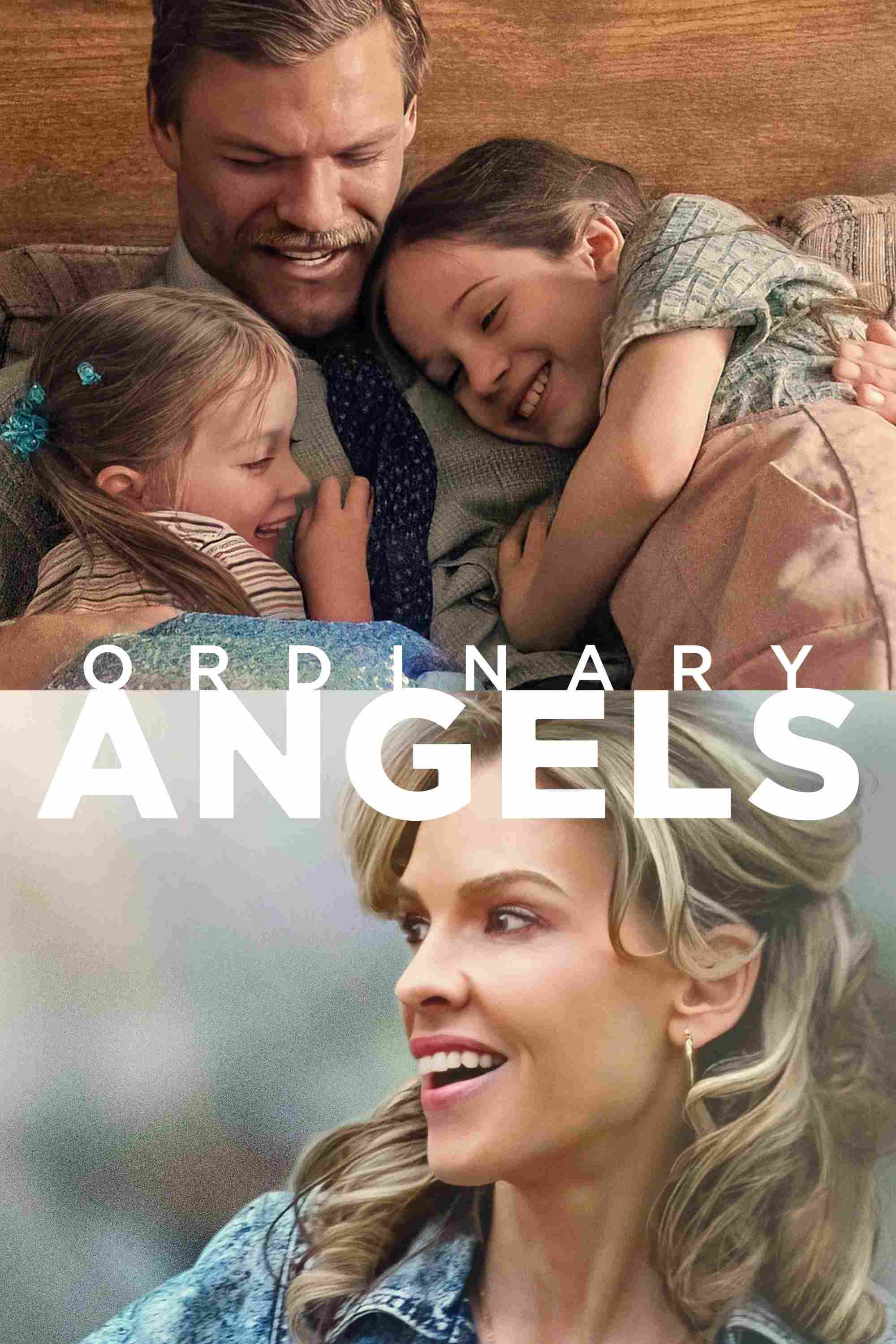 Poster chính thức của phim Phim Tâm Lý "Thiên Thần Nhân Gian" (Ordinary Angels - 2024), với sự tham gia của diễn viên Hilary Swank và Alan Ritchson.