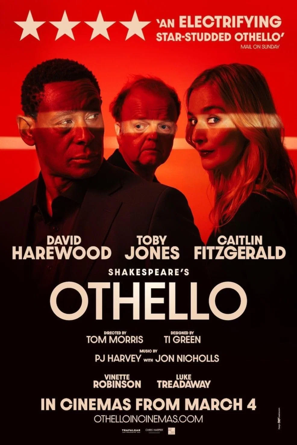 Poster chính thức của phim Phim Tâm Lý "Othello" (Othello - 2026), với sự tham gia của diễn viên David Harewood và Toby Jones.