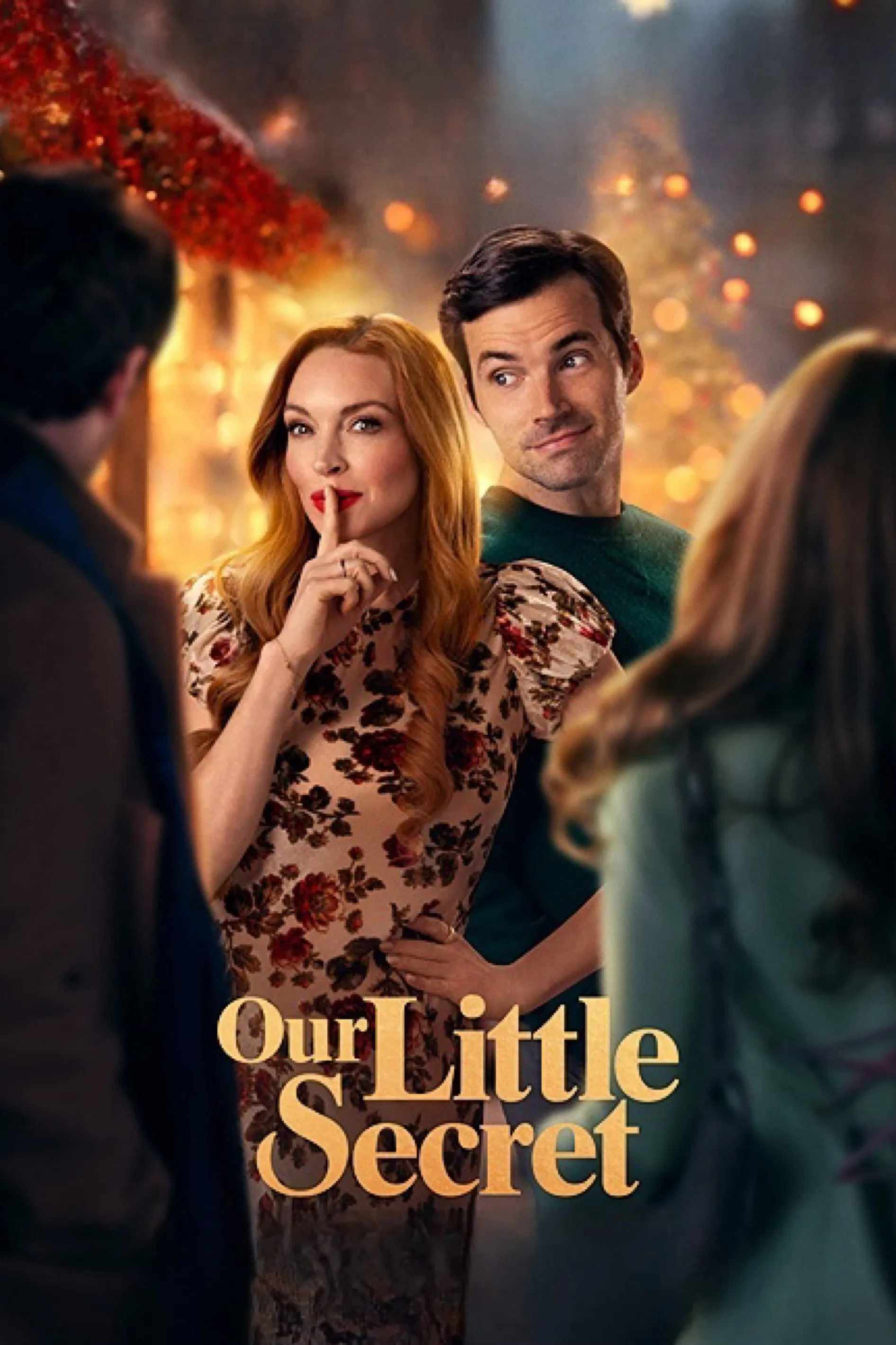 Poster chính thức của phim Phim Tình Cảm, Phim Hài "Bí Mật Nhỏ Của Chúng Ta" (Our Little Secret - 2024), với sự tham gia của diễn viên Lindsay Lohan và Ian Harding.