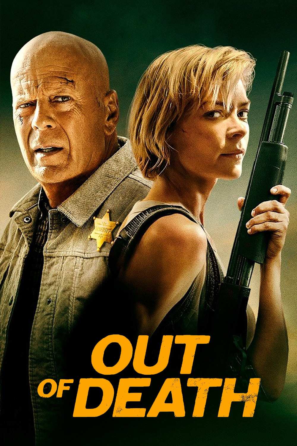 Poster chính thức của phim Phim Hành Động, Phim Giật Gân "Out of Death" (Out of Death - 2021), với sự tham gia của diễn viên Jaime King và Bruce Willis.
