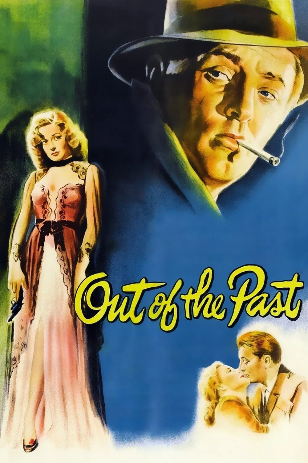 Poster chính thức của phim Phim Hình Sự, Phim Giật Gân "Out Of The Past" (Out of the Past - 1947), với sự tham gia của diễn viên Robert Mitchum và Jane Greer.