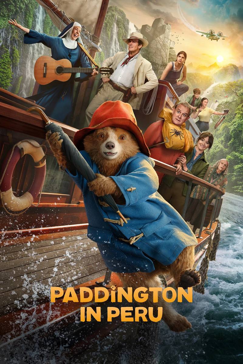 Poster chính thức của phim Phim Gia Đình, Phim Hài "Paddington: Gấu Thủ Chu Du" (Paddington in Peru - 2024), với sự tham gia của diễn viên Ben Whishaw và Hugh Bonneville.