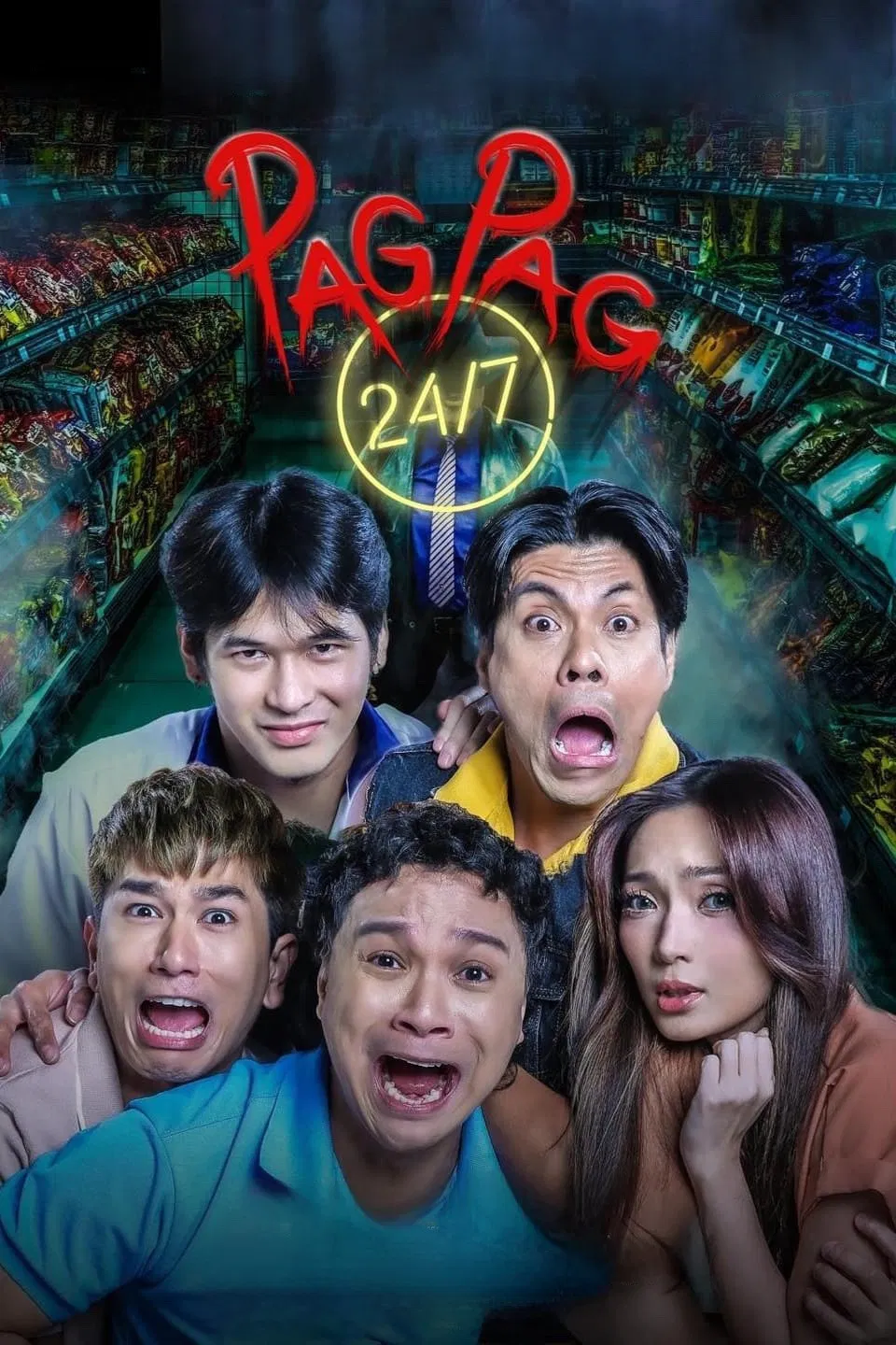 Poster chính thức của phim Phim Hài, Phim Kinh Dị "Pagpag 24/7" (Pagpag 24/7 - 2024), với sự tham gia của diễn viên Jerald Napoles và Nicco Manalo.