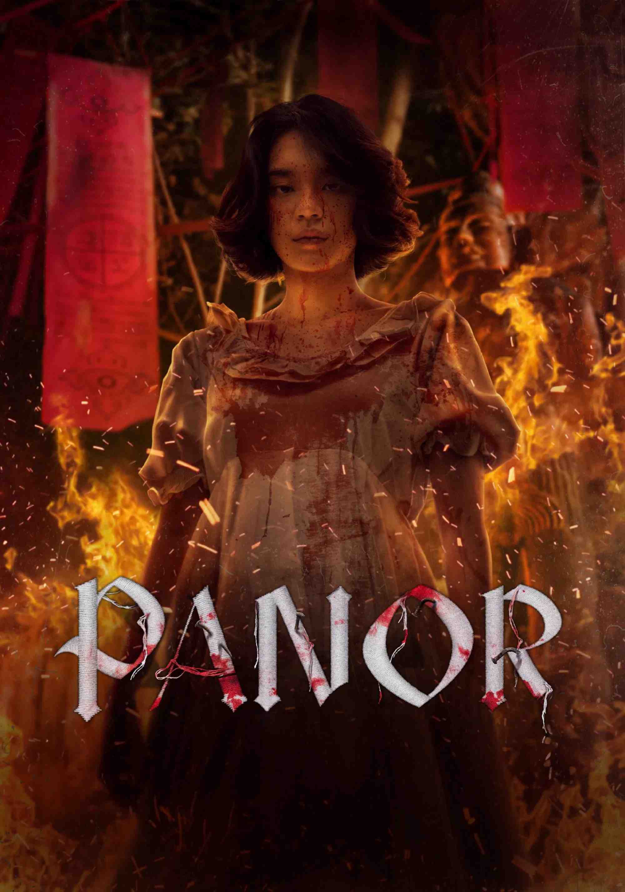 Poster chính thức của phim Phim Kinh Dị, Phim Giật Gân "Panor: Tà Thuật Huyết Ngải" (Panor - 2025), với sự tham gia của diễn viên Cherprang Areekul và Jackrin Kungwankiatichai.