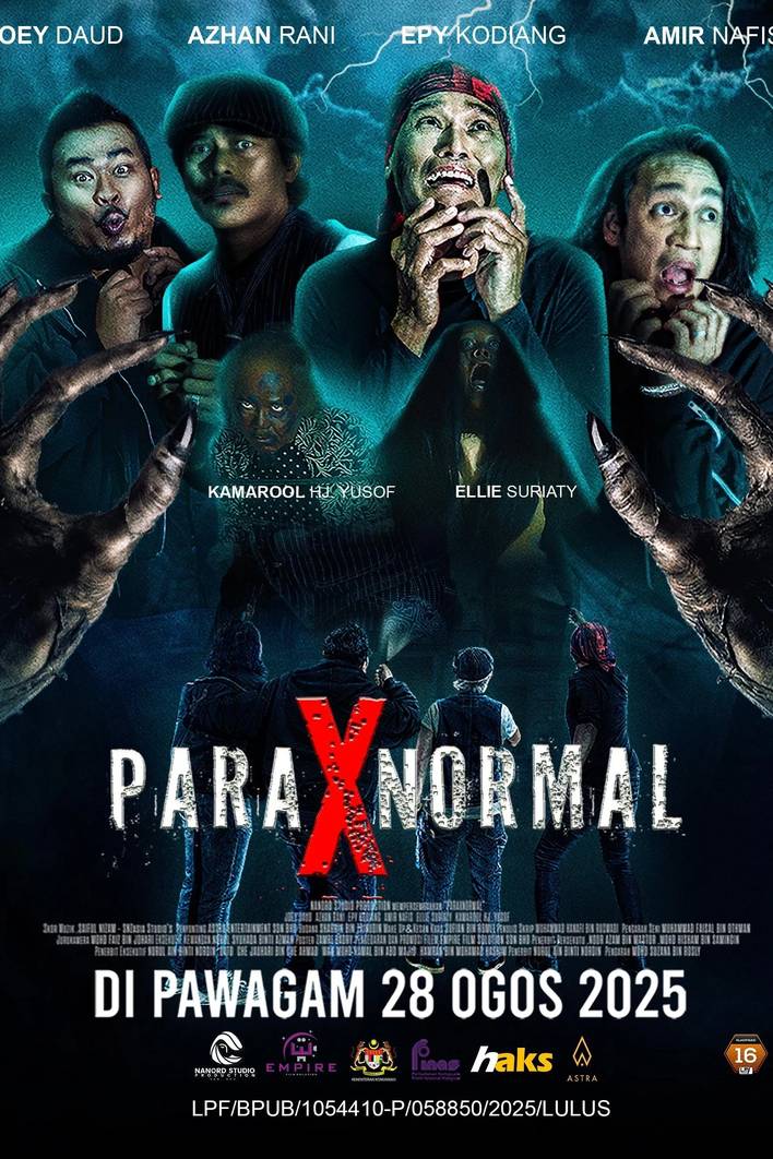 Poster chính thức của phim Phim Hài, Phim Kinh Dị "Para X Normal" (Paraxnormal - 2025), với sự tham gia của diễn viên Joey Daud và Azhan Rani.