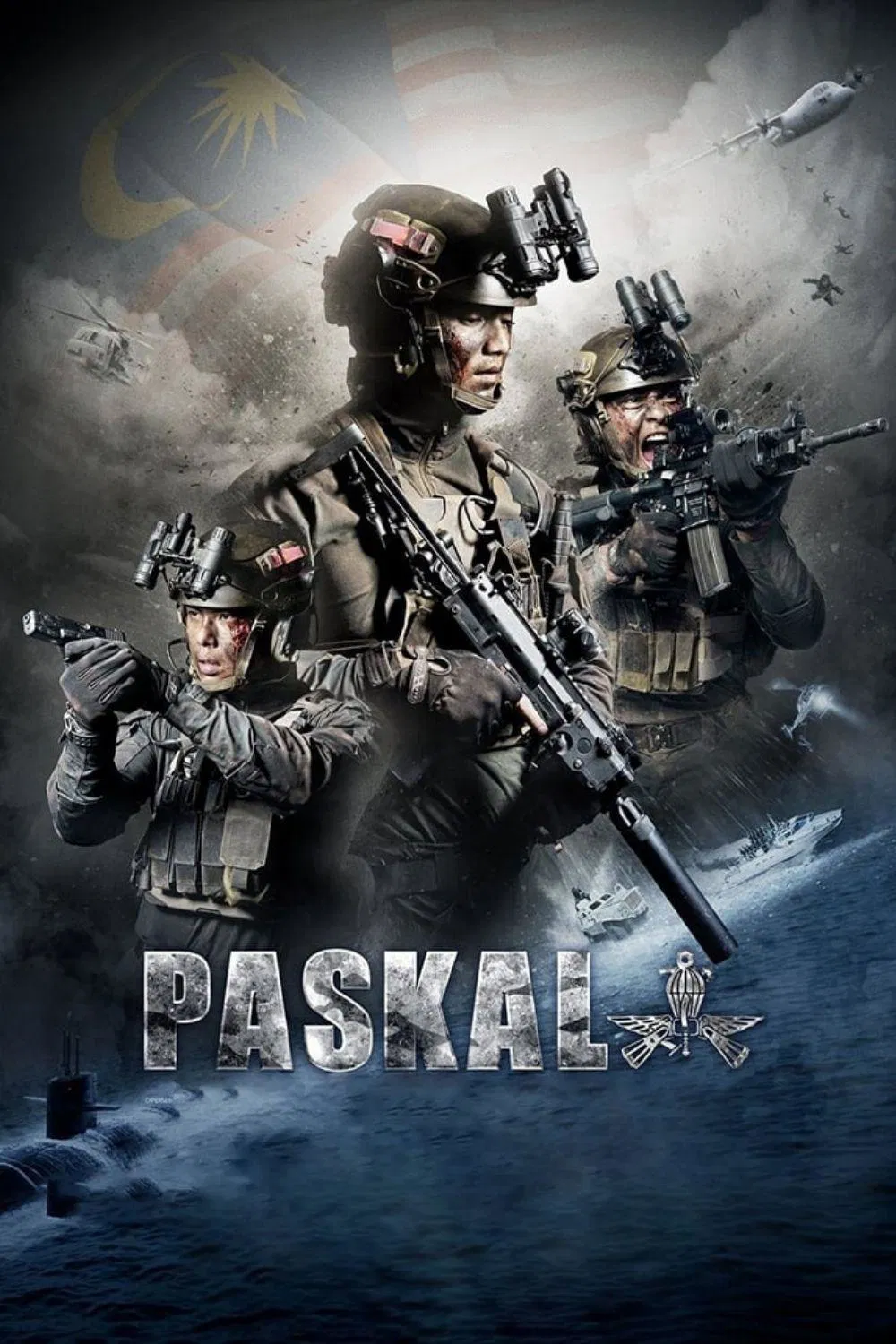 Poster chính thức của phim Phim Hành Động, Phim Chiến Tranh "Paskal: Nhiệm Vụ Giải Cứu" (Paskal - 2018), với sự tham gia của diễn viên Hairul Azreen và Ammar Alfian Aziz.
