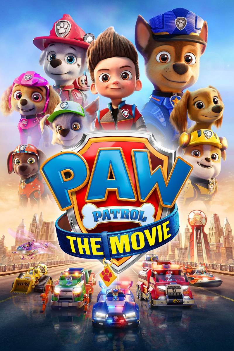 Poster chính thức của phim Phim Gia Đình, Phim Hài "Paw Patrol: Đội đặc nhiệm siêu đẳng" (PAW Patrol: The Movie - 2021), với sự tham gia của diễn viên Tyler Perry và Ron Pardo.