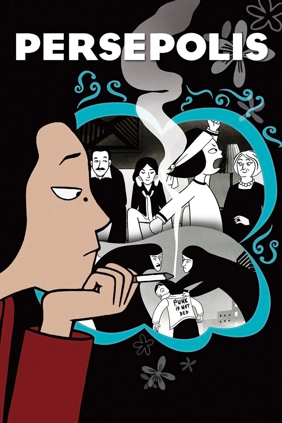 Poster chính thức của phim Phim Hoạt Hình, Phim Tâm Lý "Persepolis" (Persepolis - 2007), với sự tham gia của diễn viên Chiara Mastroianni và Danielle Darrieux.
