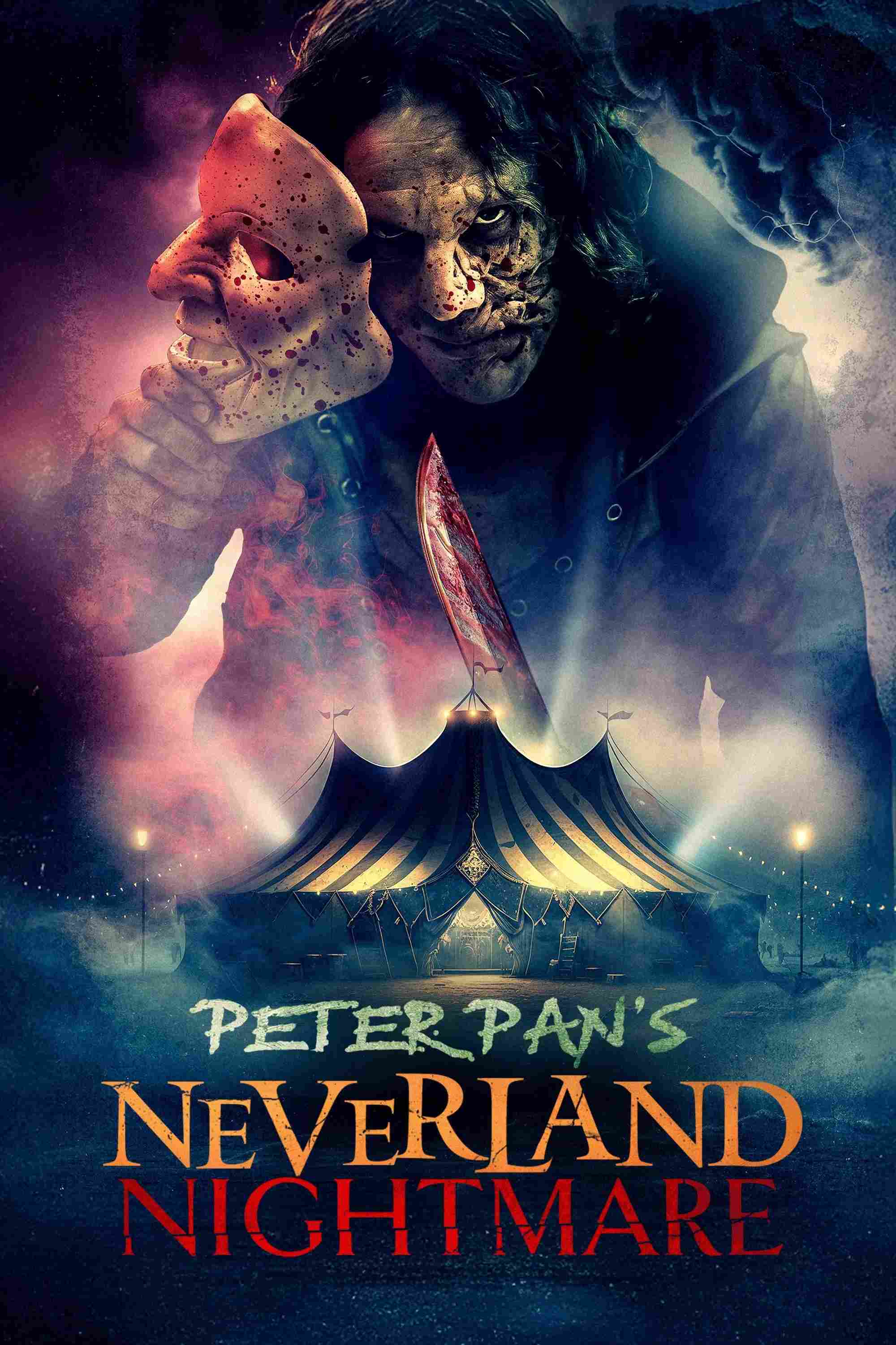 Poster chính thức của phim Phim Kinh Dị, Phim Giật Gân "Peter Pan's Neverland Nightmare" (Peter Pan's Neverland Nightmare - 2025), với sự tham gia của diễn viên Megan Placito và Martin Portlock.