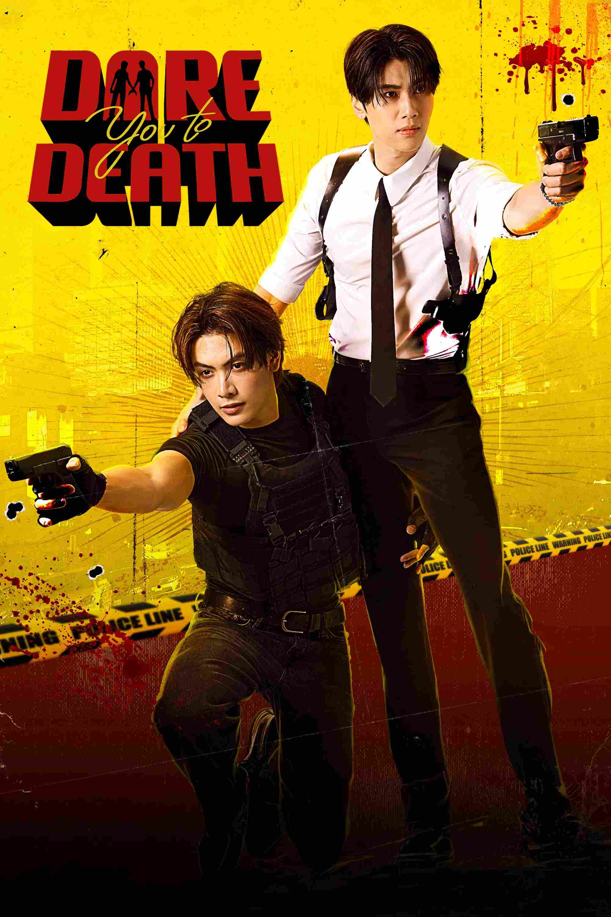 Poster chính thức của phim Phim Bí Ẩn, Phim Hình Sự "Phá Án Tử" (Dare You to Death - 2025), với sự tham gia của diễn viên Joong Archen Aydin và Natachai Boonprasert.