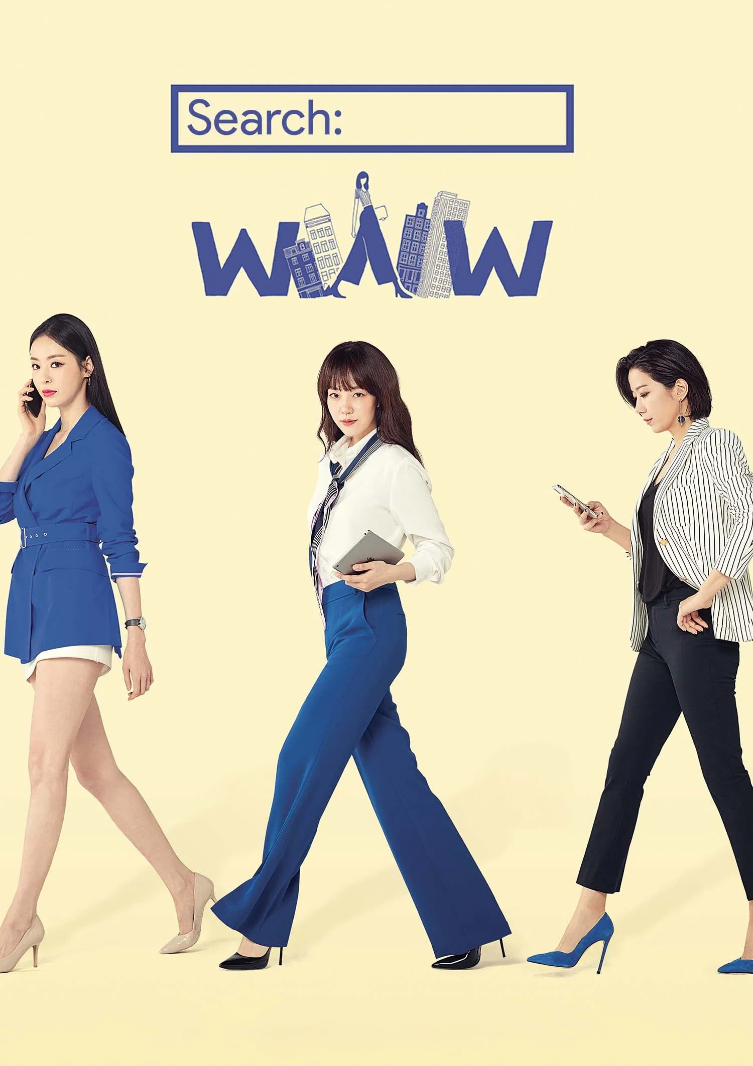 Poster chính thức của phim Phim Tâm Lý "Phẩm Chất Quý Cô" (Search: WWW - 2019), với sự tham gia của diễn viên Lim Soo-jung và Lee Da-hee.