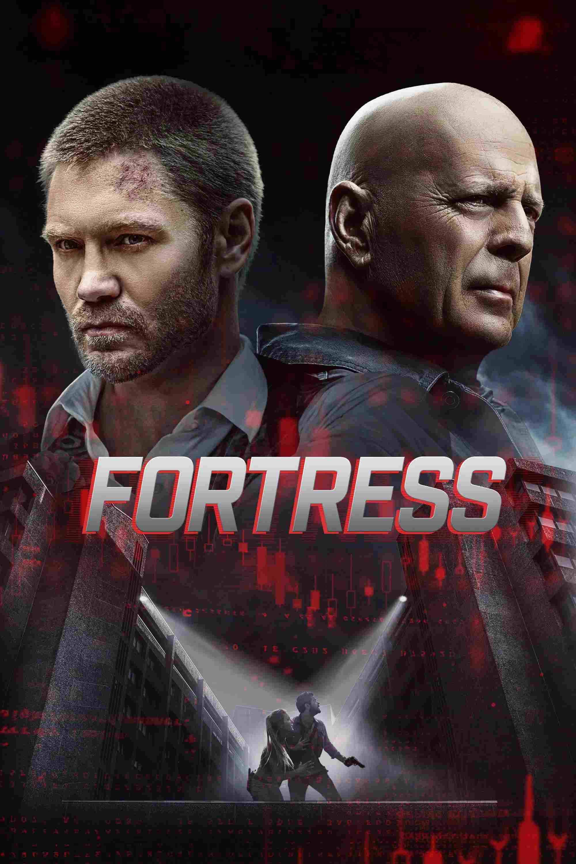 Poster chính thức của phim Phim Hành Động, Phim Giật Gân "Pháo Đài" (Fortress - 2021), với sự tham gia của diễn viên Jesse Metcalfe và Bruce Willis.