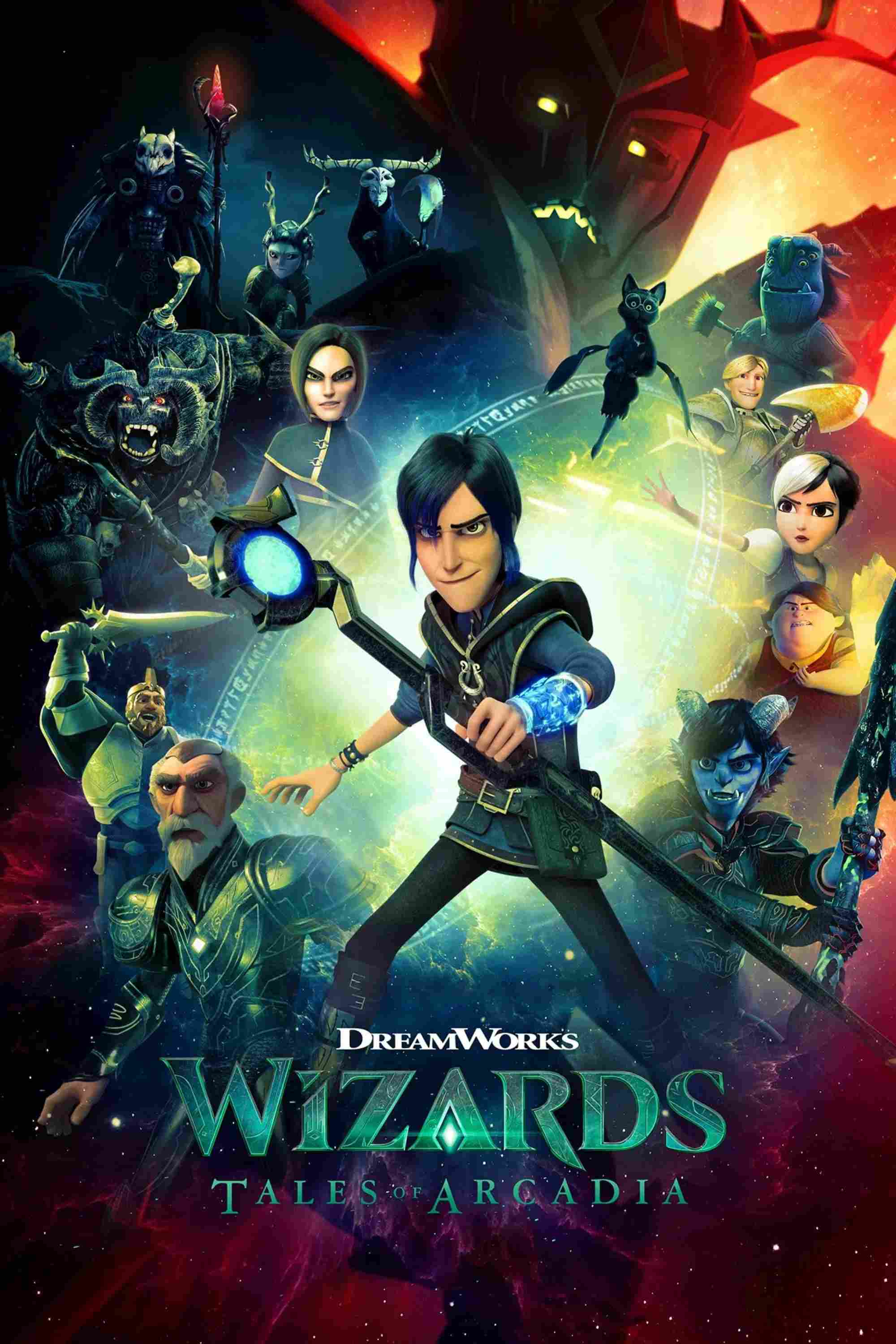 Poster chính thức của phim Phim Hoạt Hình, Phim Hành Động & Phiêu Lưu "Pháp Sư: Chuyện Xứ Arcadia" (Wizards: Tales of Arcadia - 2020), với sự tham gia của diễn viên Lena Headey và Alfred Molina.