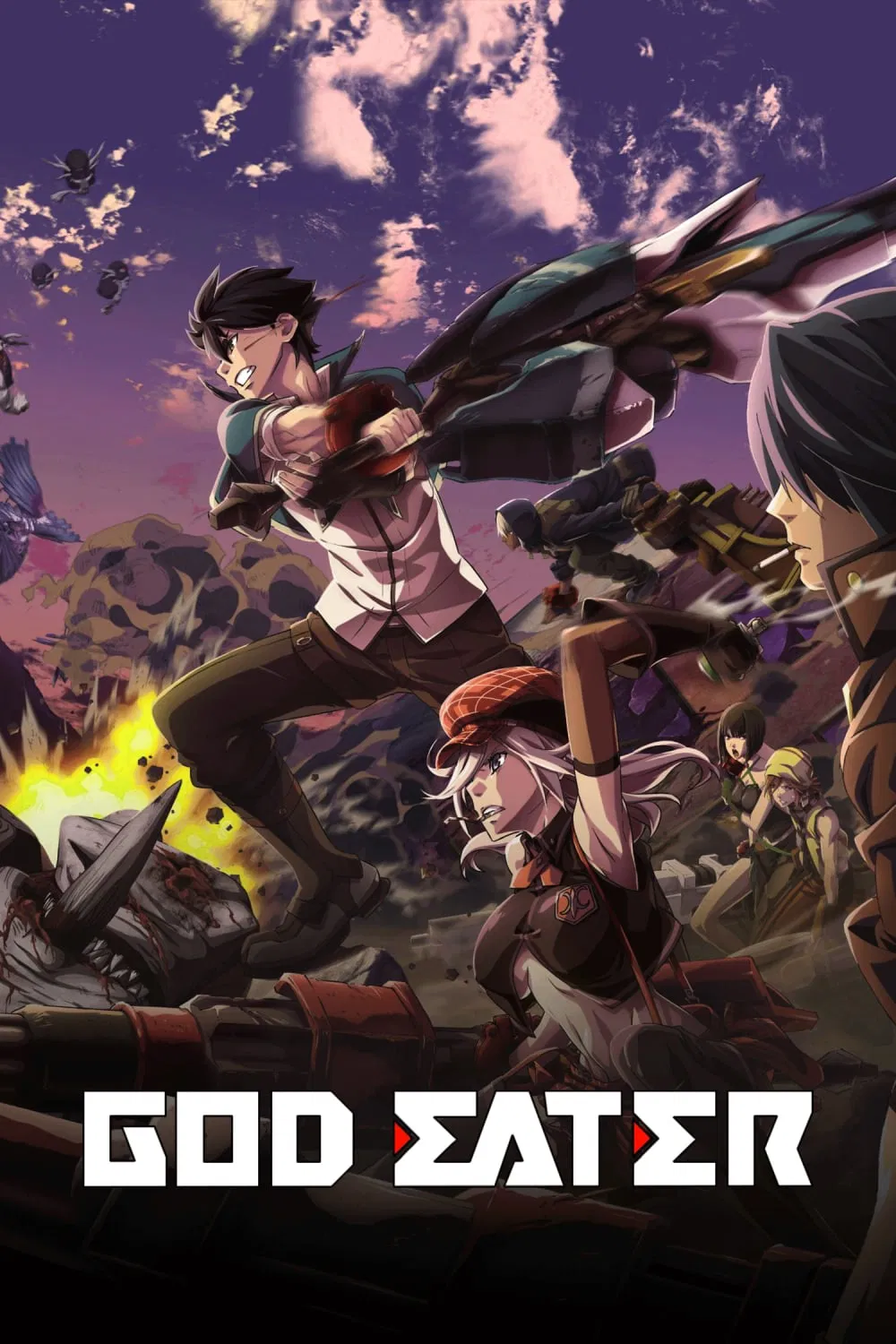 Poster chính thức của phim Phim Hoạt Hình, Phim Viễn Tưởng & Giả Tưởng "Phệ Thần Giả" (God Eater - 2015), với sự tham gia của diễn viên Ryuichi Kijima và Hiroaki Hirata.
