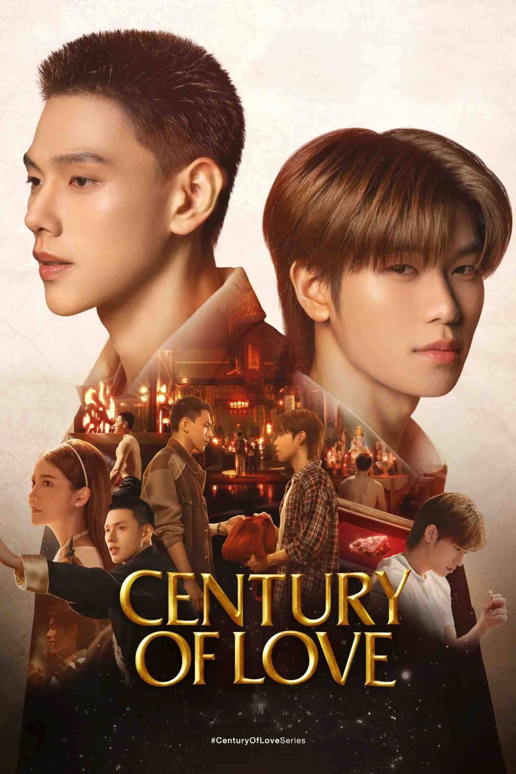 Poster chính thức của phim Phim Tâm Lý, Phim Viễn Tưởng & Giả Tưởng "Phép Màu Tình Yêu Trăm Năm" (Century of Love - 2024), với sự tham gia của diễn viên Pittaya Saechua và Kantapon Jindataweephol.