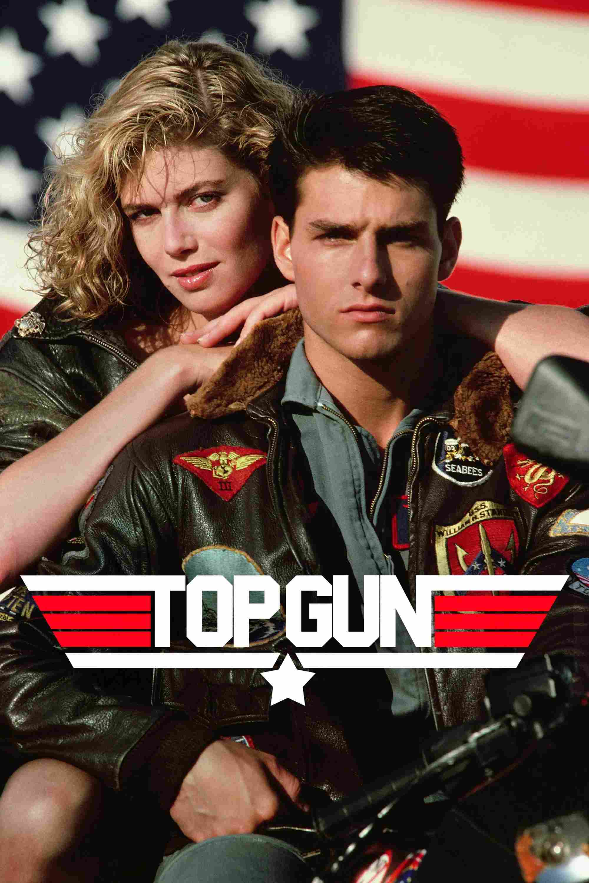 Poster chính thức của phim Phim Hành Động, Phim Tâm Lý "Phi Công Siêu Đẳng" (Top Gun - 1986), với sự tham gia của diễn viên Tom Cruise và Kelly McGillis.