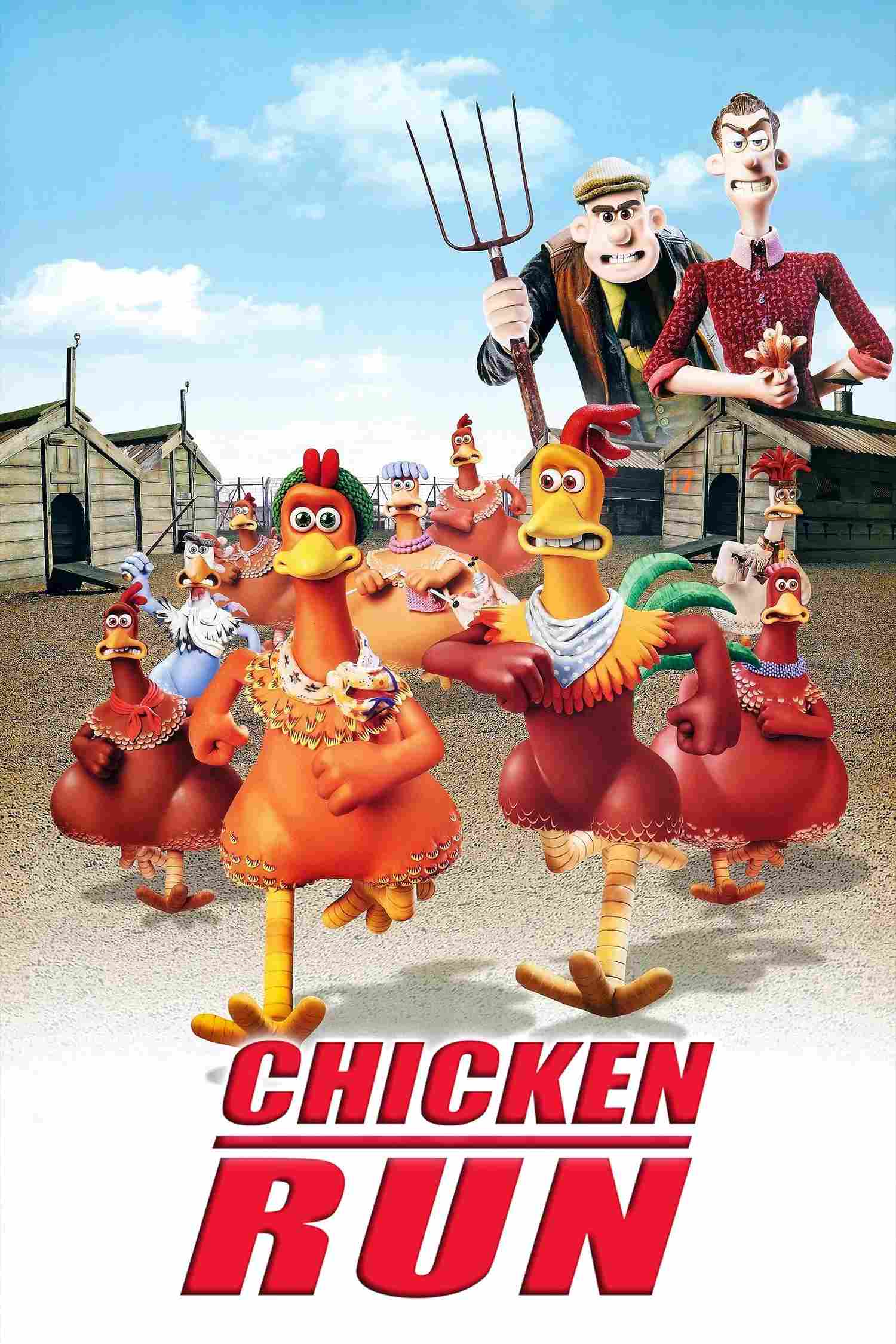 Poster chính thức của phim Phim Hoạt Hình, Phim Hài "Phi Đội Gà Bay" (Chicken Run - 2000), với sự tham gia của diễn viên Julia Sawalha và Mel Gibson.
