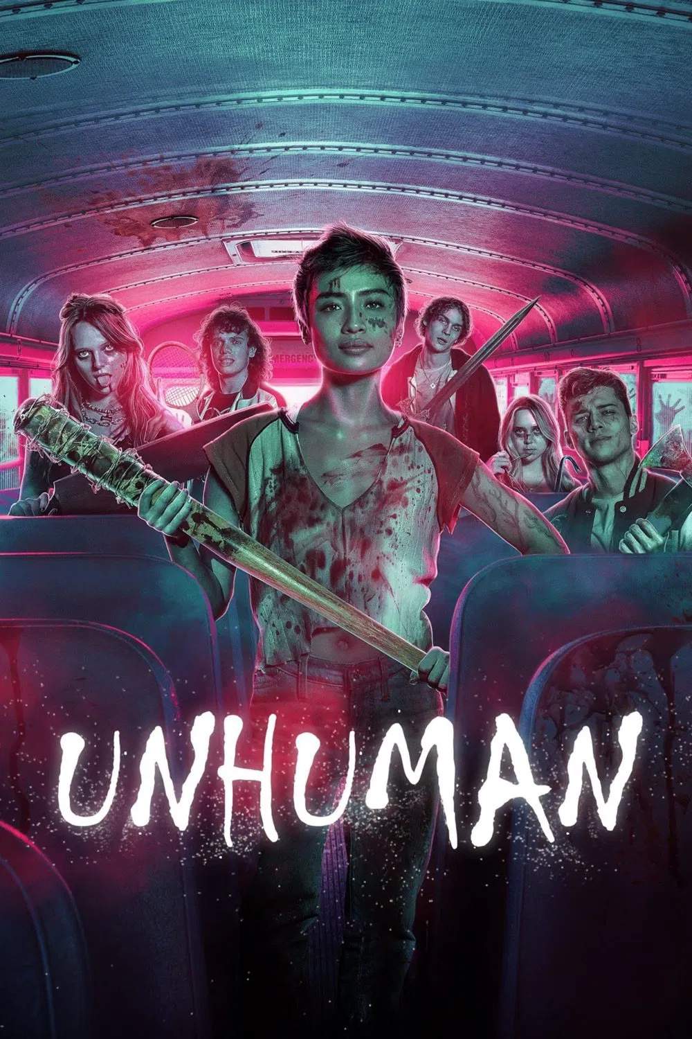 Poster chính thức của phim Phim Kinh Dị, Phim Hài "Phi Nhân Tính" (Unhuman - 2022), với sự tham gia của diễn viên Brianne Tju và Ali Gallo.