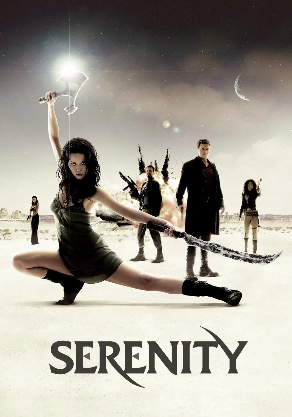 Poster chính thức của phim Phim Viễn Tưởng, Phim Hành Động "Phi Thuyền Serenity" (Serenity - 2005), với sự tham gia của diễn viên Nathan Fillion và Summer Glau.