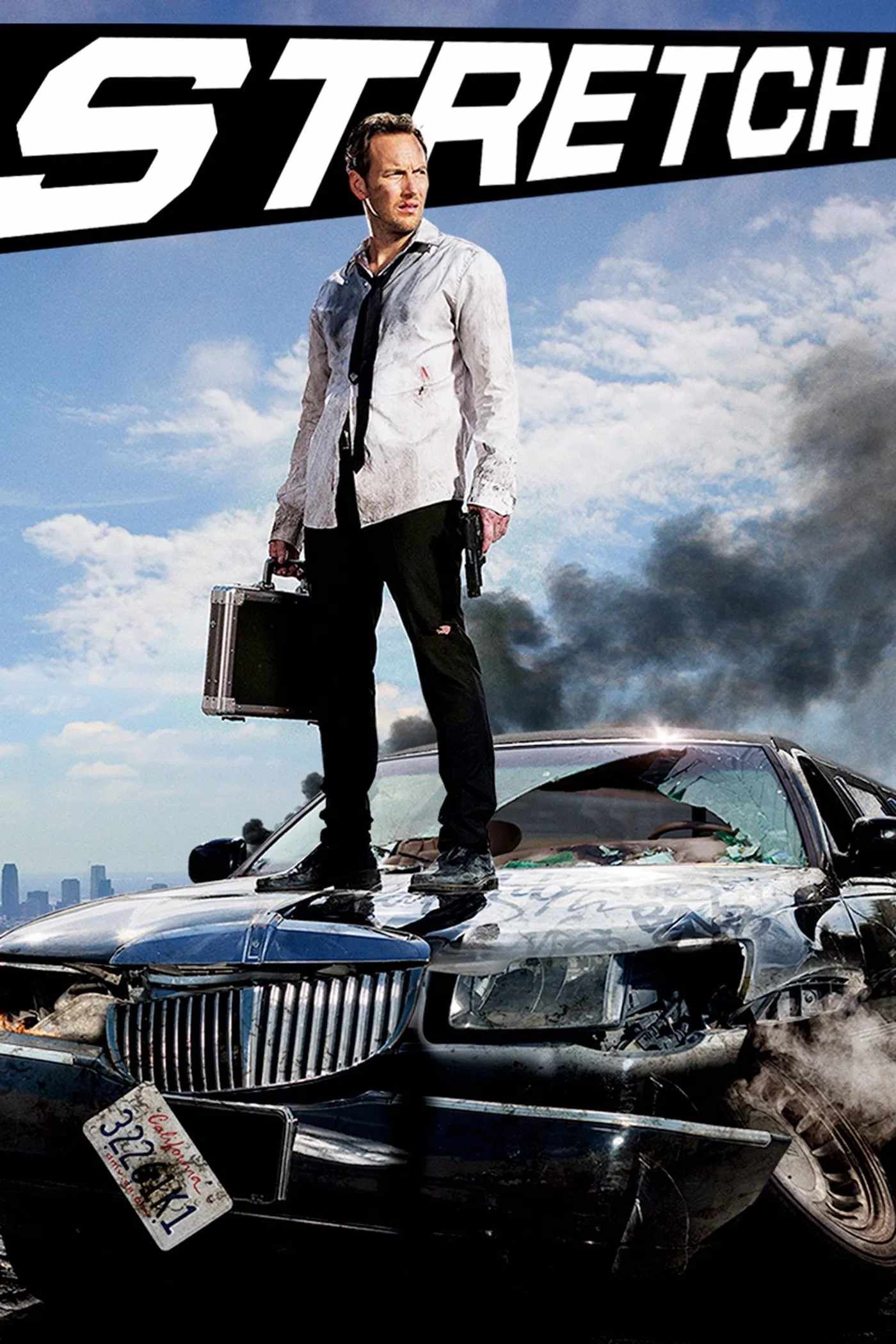 Poster chính thức của phim Phim Hành Động, Phim Hài "Phi Vụ Chết Người" (Stretch - 2014), với sự tham gia của diễn viên Patrick Wilson và Kevin Bigley.