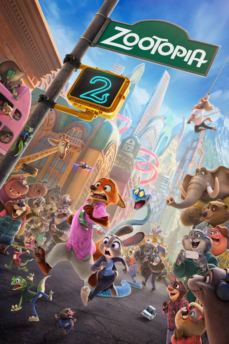 Poster chính thức của phim Phim Hoạt Hình, Phim Hài "Phi Vụ Động Trời 2" (Zootopia 2 - 2025), với sự tham gia của diễn viên Ginnifer Goodwin và Jason Bateman.