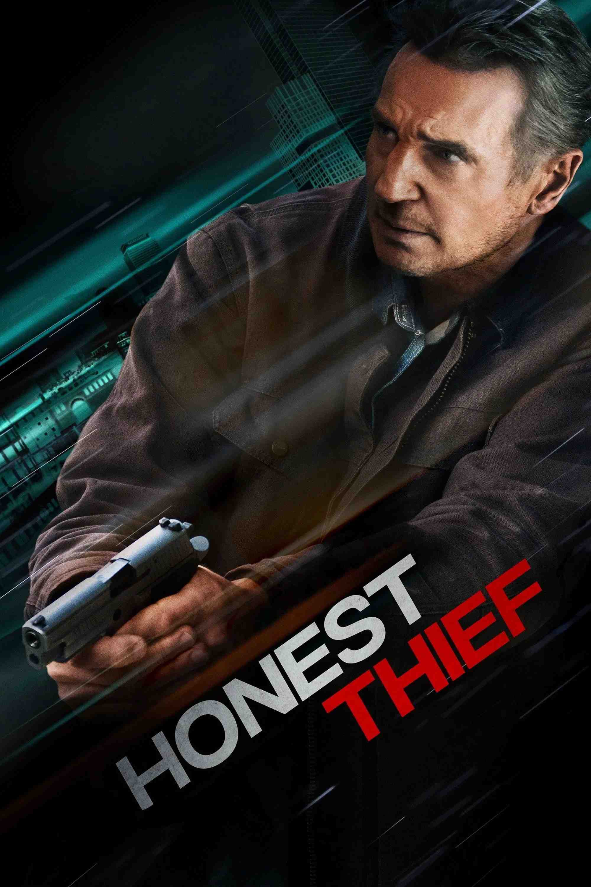 Poster chính thức của phim Phim Giật Gân, Phim Hành Động "Phi Vụ Hoàn Lương" (Honest Thief - 2020), với sự tham gia của diễn viên Liam Neeson và Kate Walsh.