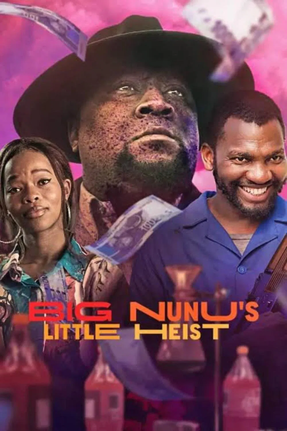 Poster chính thức của phim Phim Hài, Phim Hình Sự "Phi Vụ Nhỏ Của Đại Ca Nunu" (Big Nunu's Little Heist - 2023), với sự tham gia của diễn viên Daniel Hadebe và Kagiso Lediga.