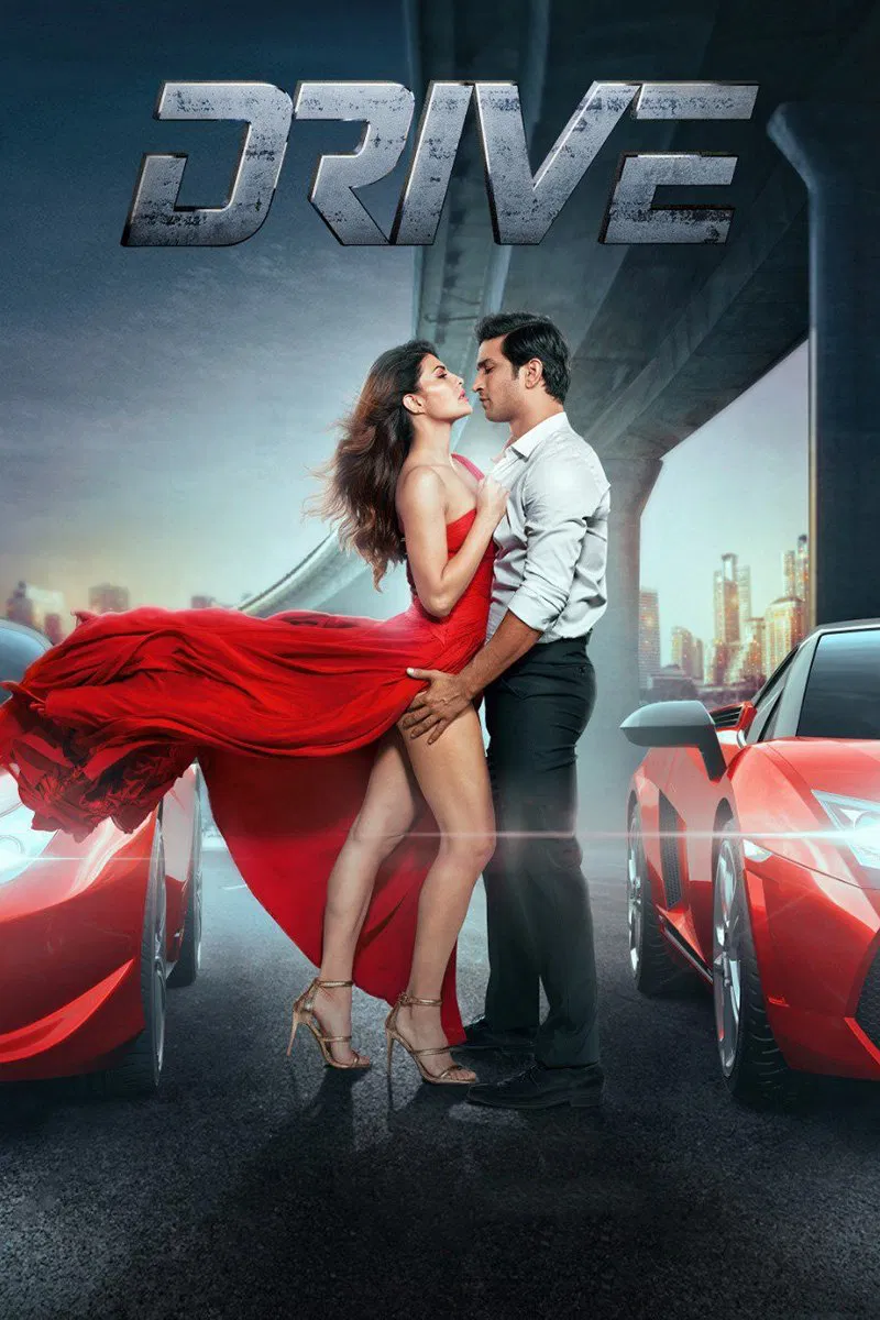 Poster chính thức của phim Phim Hành Động, Phim Giật Gân "Phi Vụ Tốc độ" (Drive - 2019), với sự tham gia của diễn viên Sushant Singh Rajput và Jacqueline Fernandez.