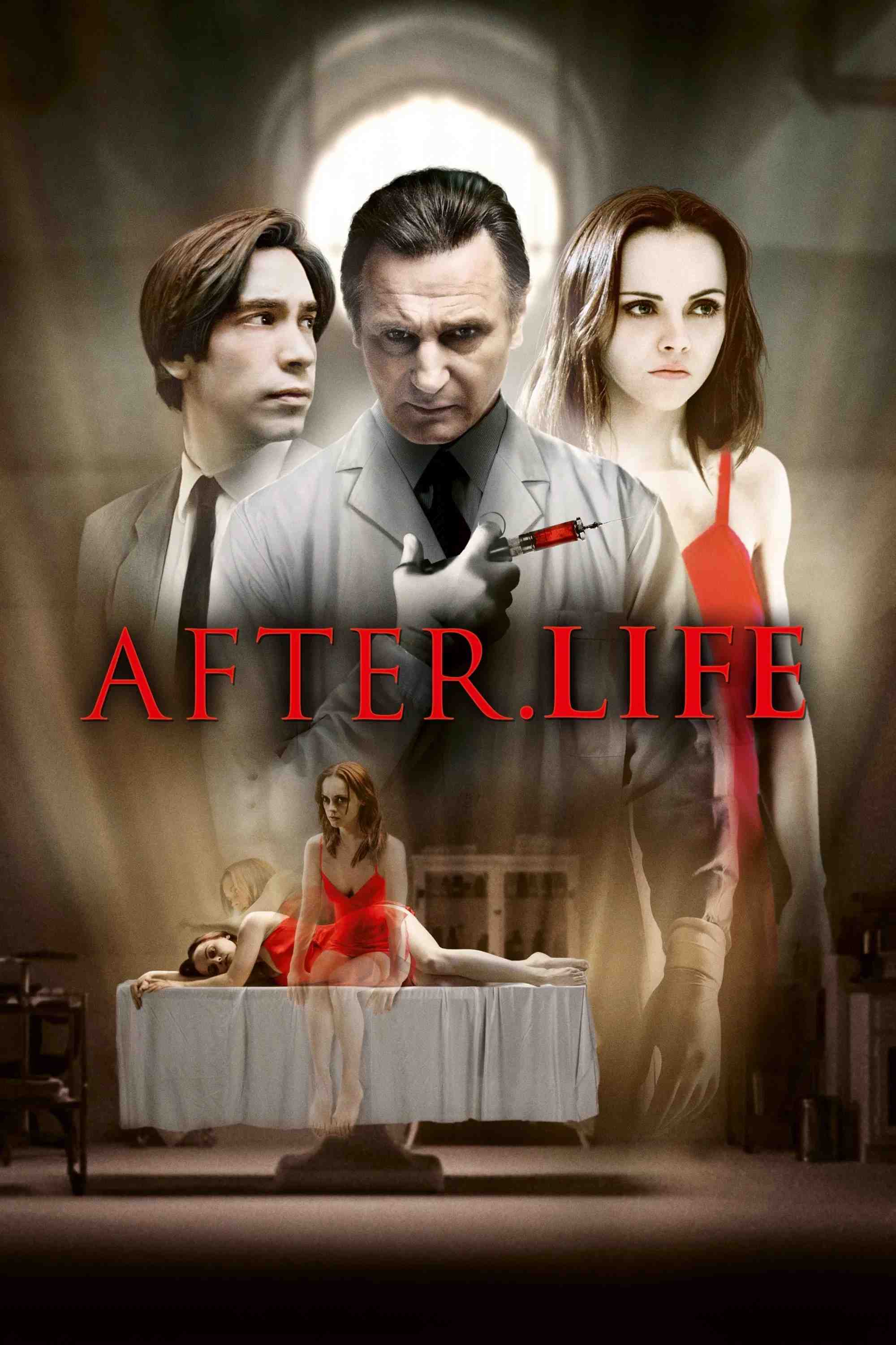 Poster chính thức của phim Phim Tâm Lý, Phim Kinh Dị "Phía Sau Sự Sống" (After.Life - 2009), với sự tham gia của diễn viên Christina Ricci và Liam Neeson.