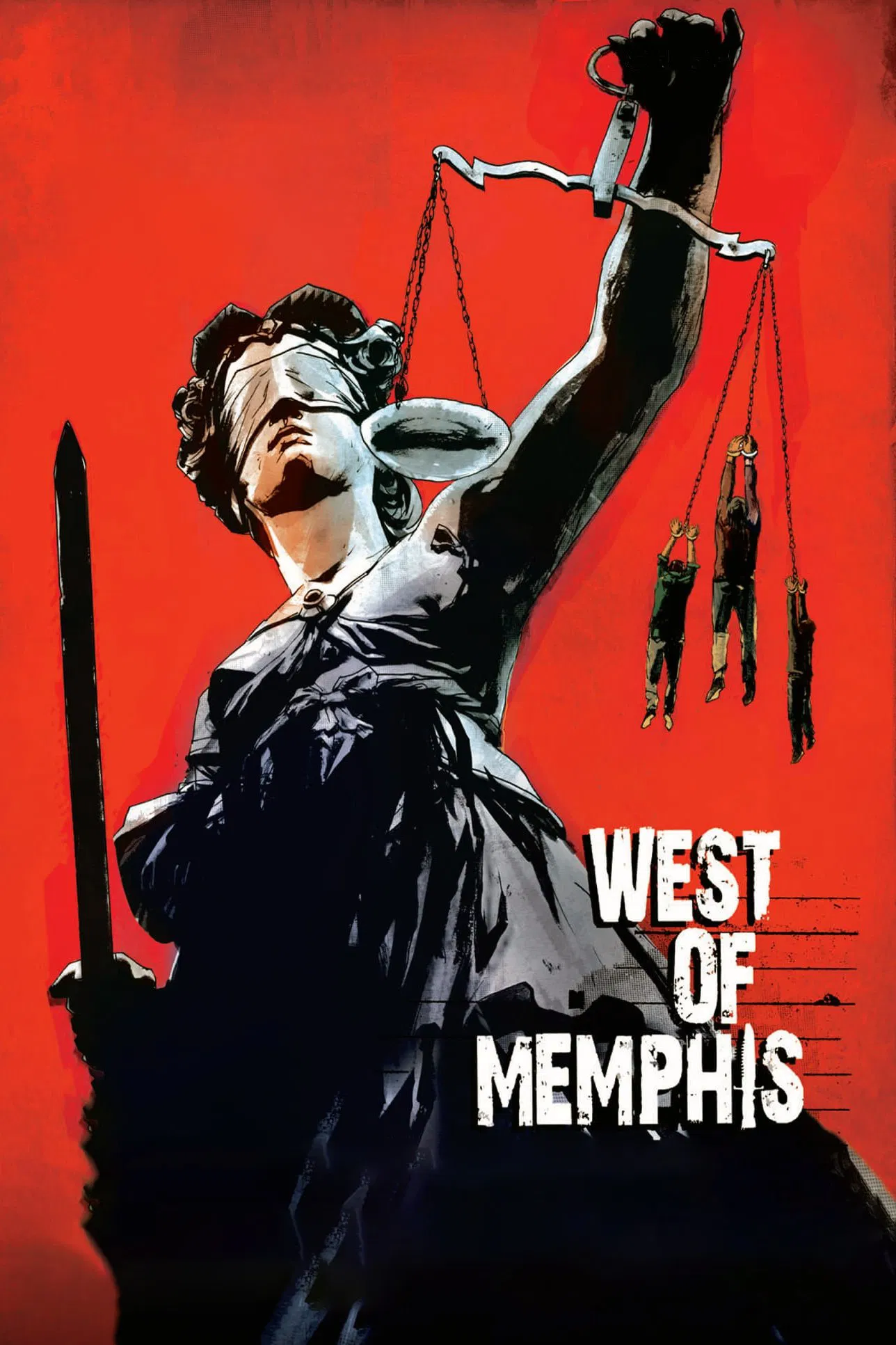 Poster chính thức của phim Phim Tài Liệu "Phía Tây Memphis" (West of Memphis - 2012), với sự tham gia của diễn viên Damien Echols và Jessie Misskelley Jr.