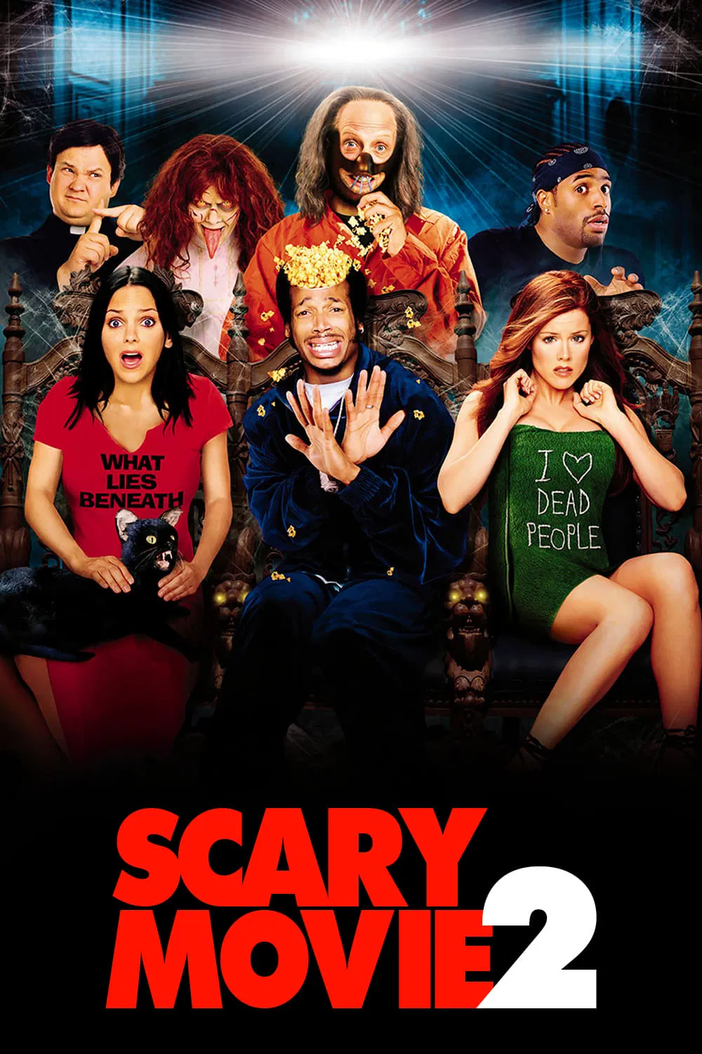 Poster chính thức của phim Phim Hài "Phim Kinh Dị 2" (Scary Movie 2 - 2001), với sự tham gia của diễn viên Anna Faris và Christopher Masterson.