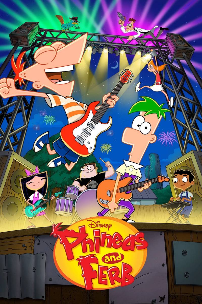 Poster chính thức của phim Phim Hoạt Hình, Phim Hài "Phineas Và Ferb (Phần 1)" (Phineas and Ferb - 2007), với sự tham gia của diễn viên Vincent Martella và David Errigo Jr.