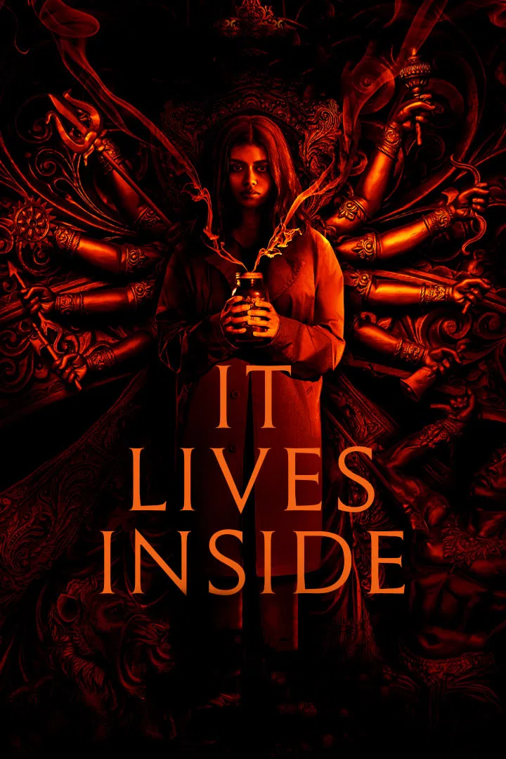 Poster chính thức của phim Phim Kinh Dị, Phim Bí Ẩn "Phong Ấn Quỷ Dữ" (It Lives Inside - 2023), với sự tham gia của diễn viên Megan Suri và Neeru Bajwa.